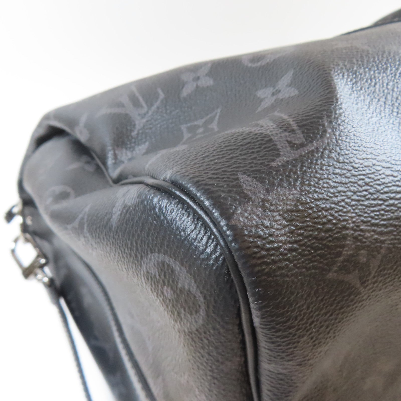 LOUIS VUITTON 【激減優惠】Monogram Eclipse Keepall Bandouliere 45銀扣手挽肩背兩用袋黑色
