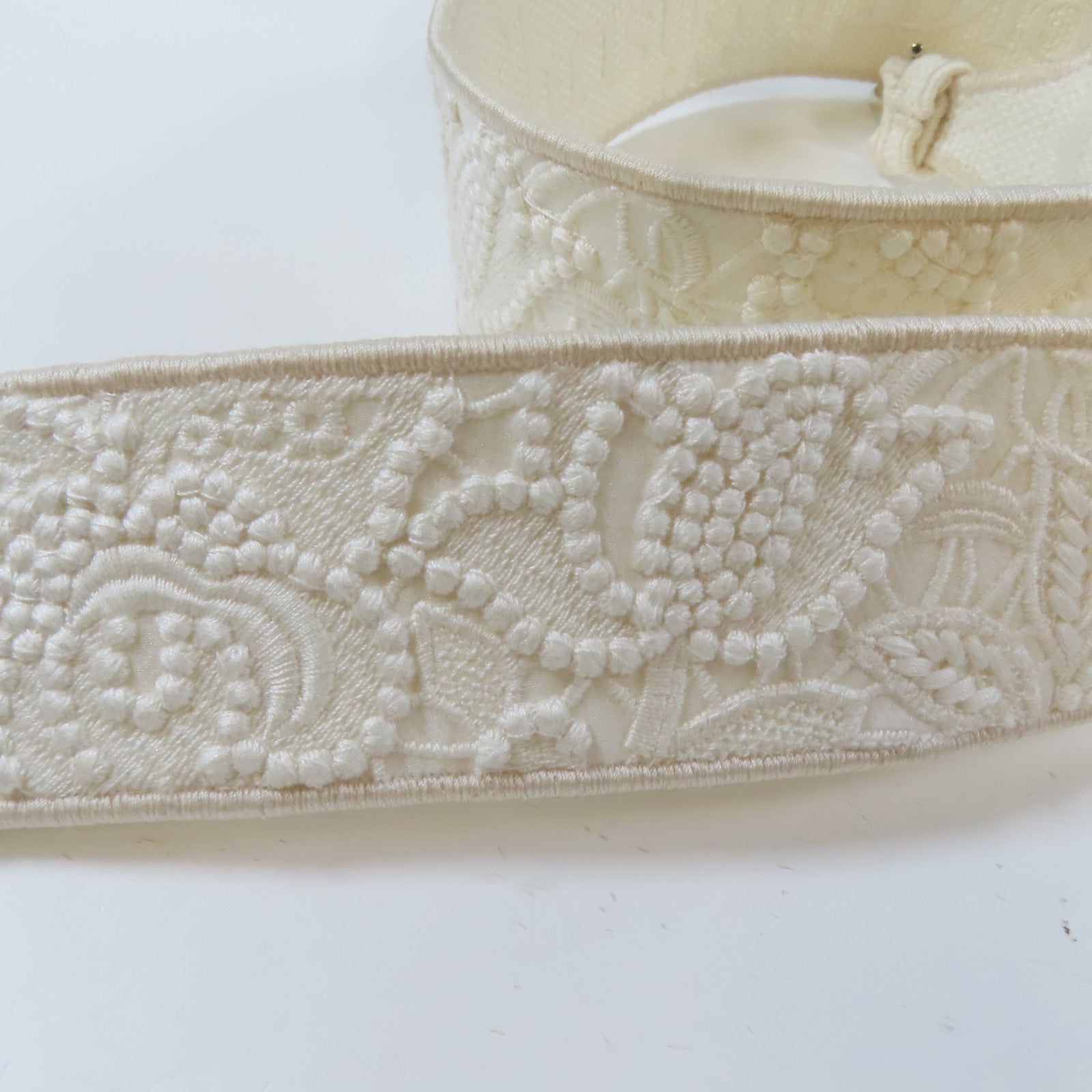 Dior 布料Lady Dior Shoulder金扣手挽肩背兩用袋白色