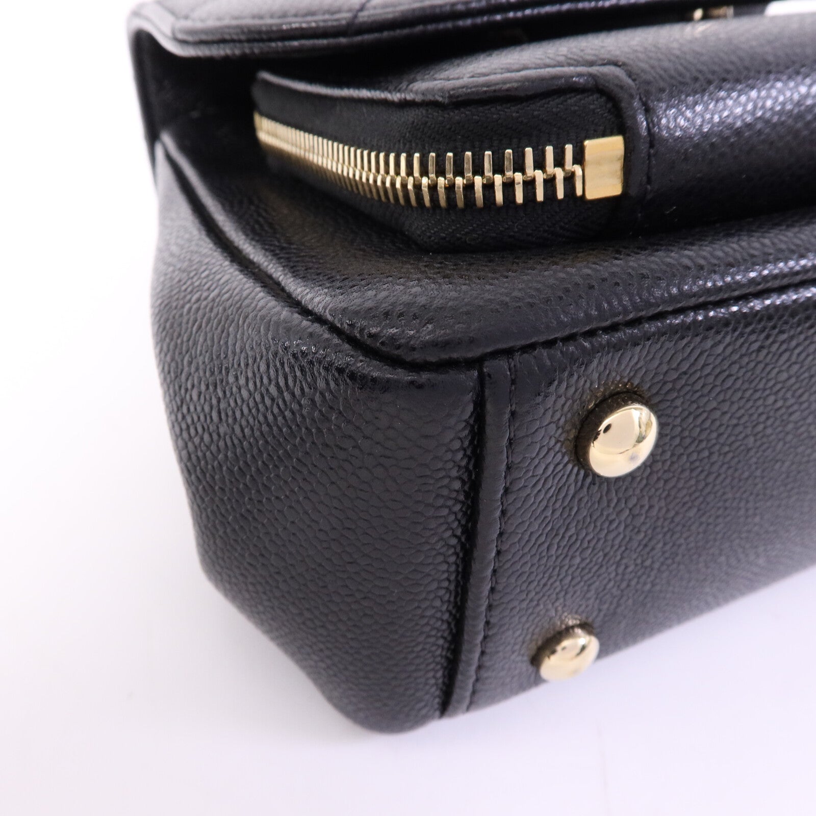 CHANEL 牛皮皮革Business Affinity Small金扣鏈帶手挽肩背兩用袋