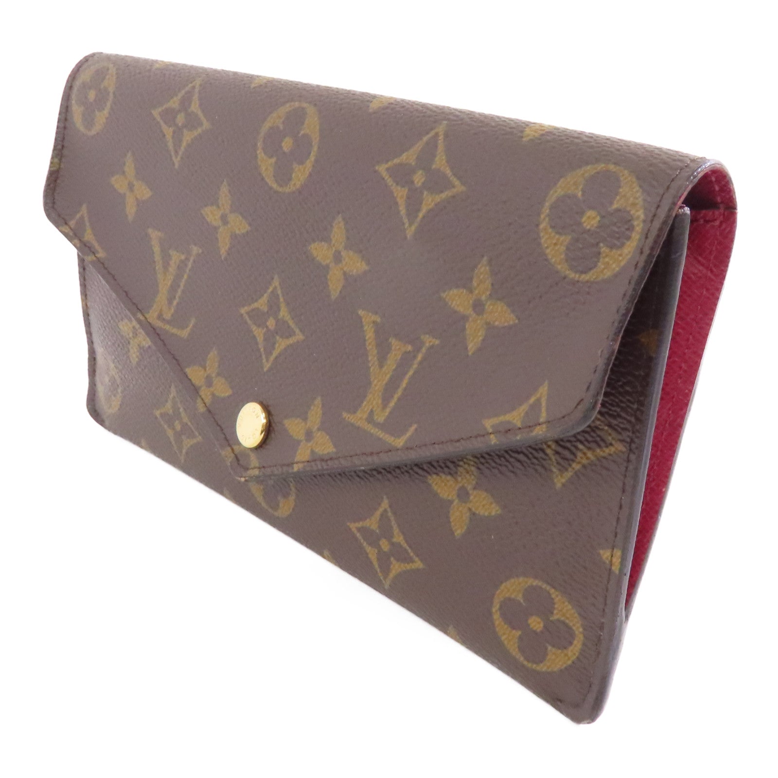LOUIS VUITTON Monogram Long Wallet金扣長錢包棕色