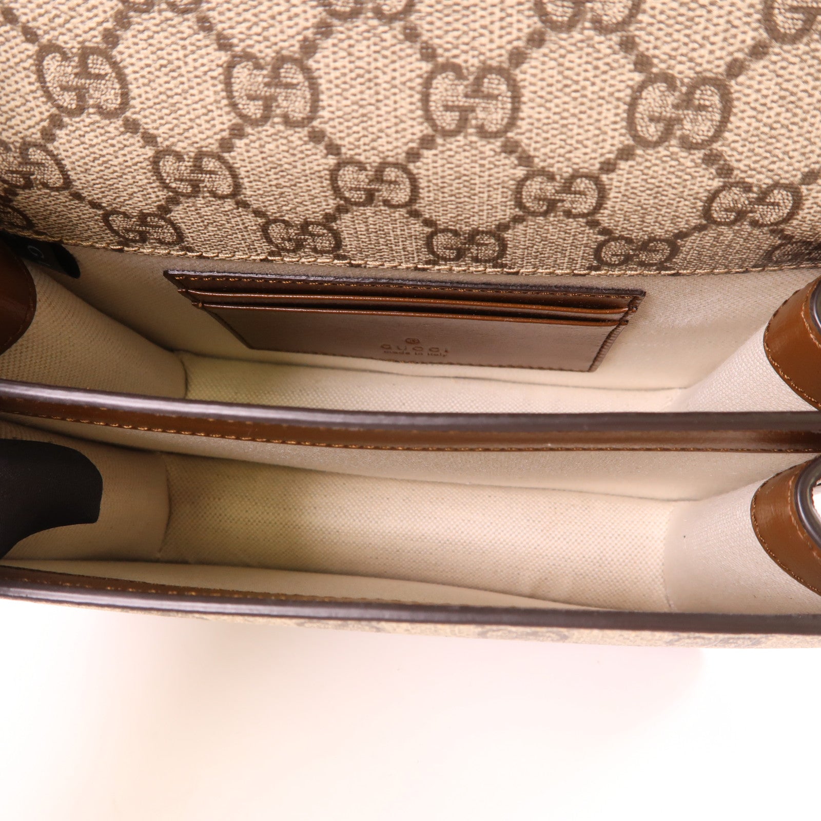 GUCCI GG GHW Shoulder Bag 67620.525040 PVC Coated Canvas Brown