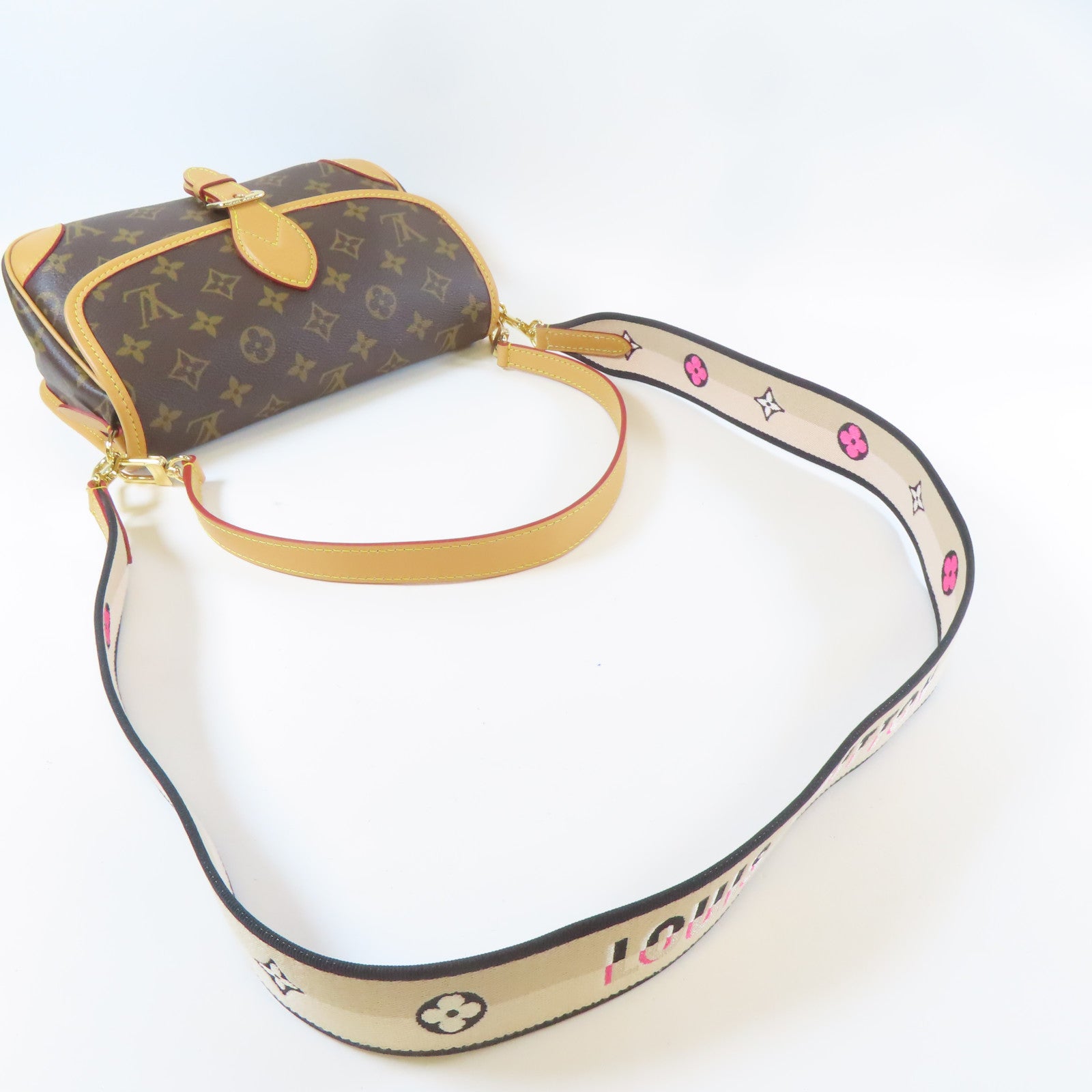 LOUIS VUITTON Monogram Diane金扣手挽肩背兩用袋啡色