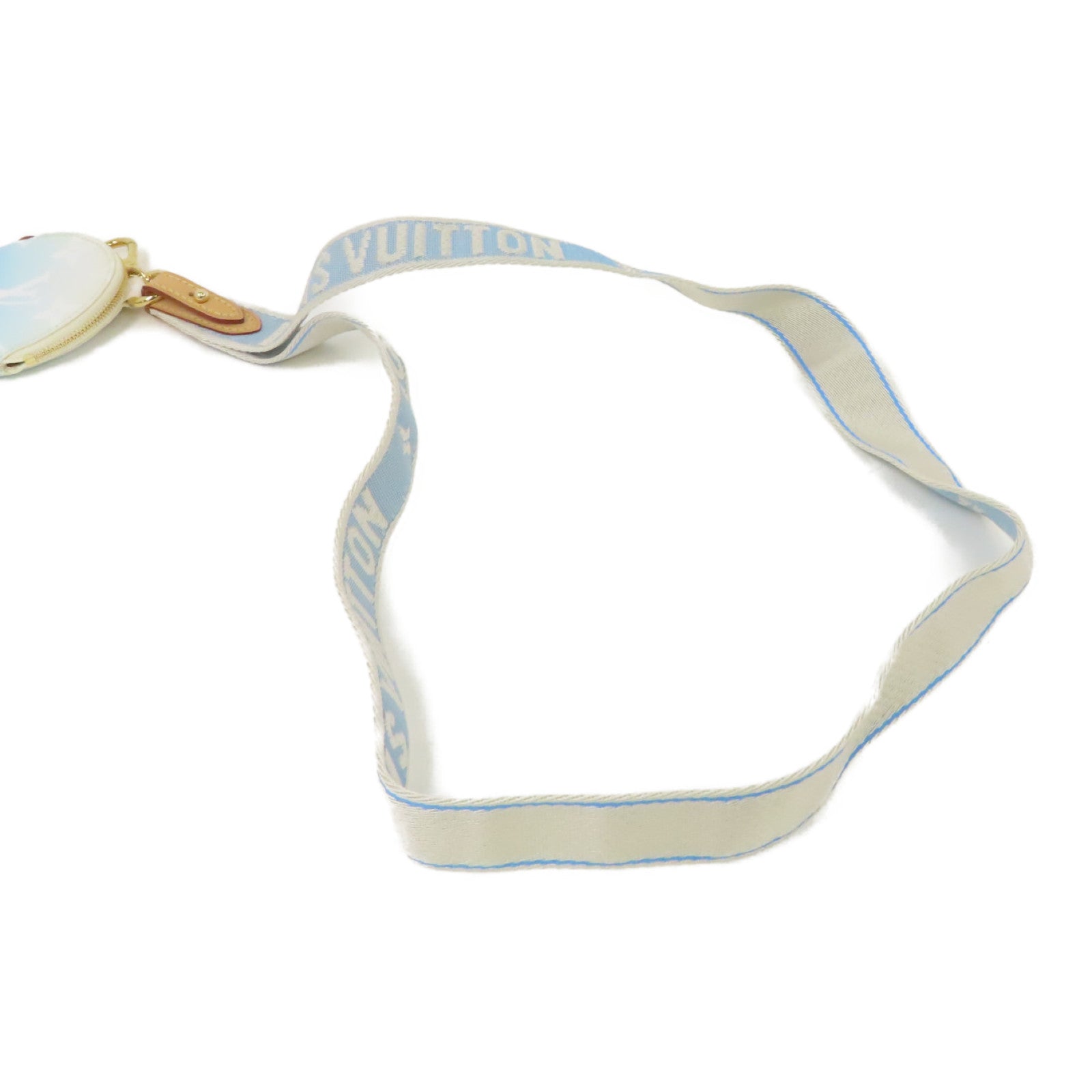 LOUIS VUITTON 【激減優惠】By The Pool Porte cles Illustre Key Holder金扣鎖匙扣白色/淺藍色