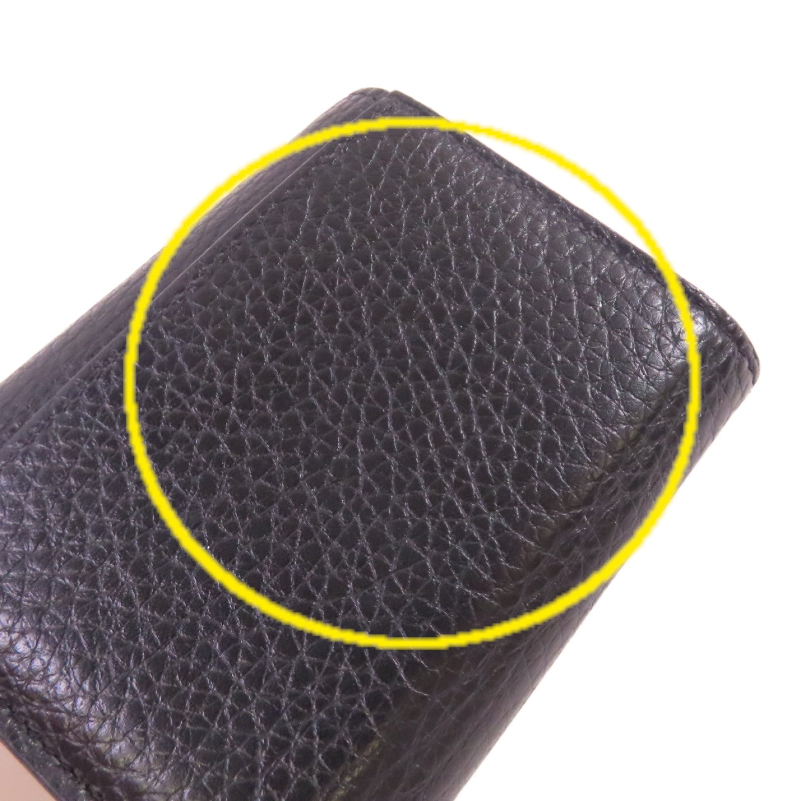 LOUIS VUITTON Taurillon皮革Capucines XS Wallet金扣短錢包黑色/粉紅色