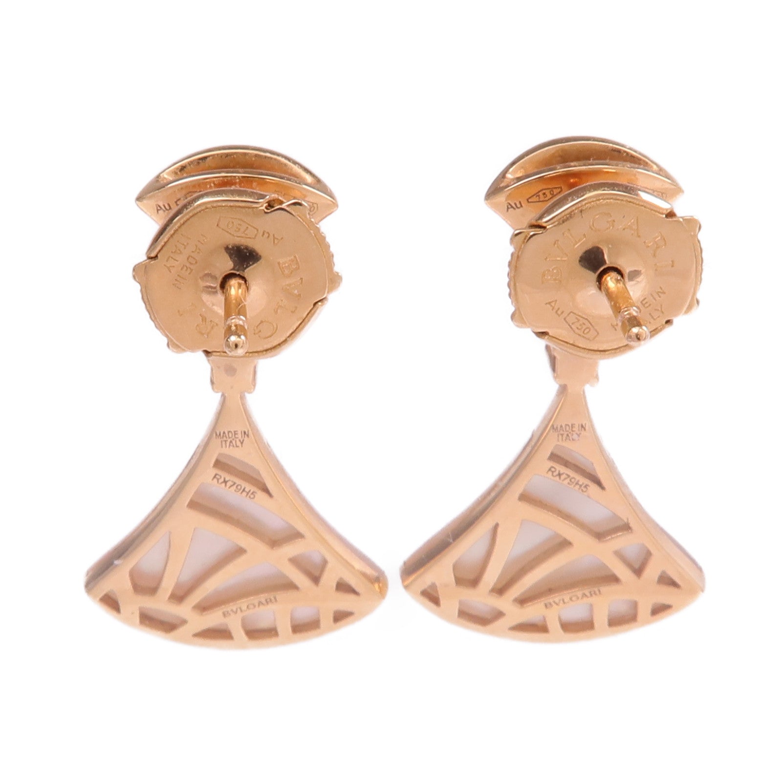 BVLGARI 18K玫瑰金Divas' Dream Earrings珍珠母貝/鑽石耳環