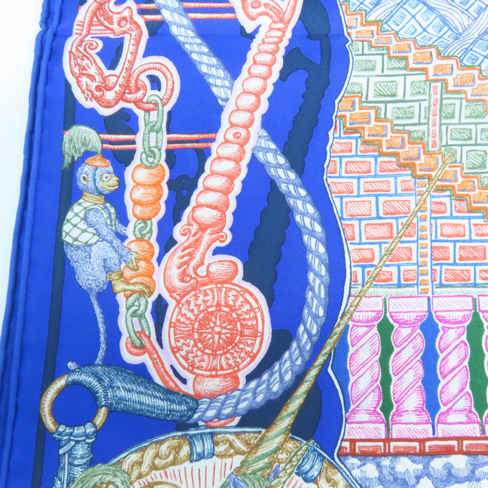 HERMES 【激減優惠】絲質Scarf絲巾藍色/啡色/橙色/米色