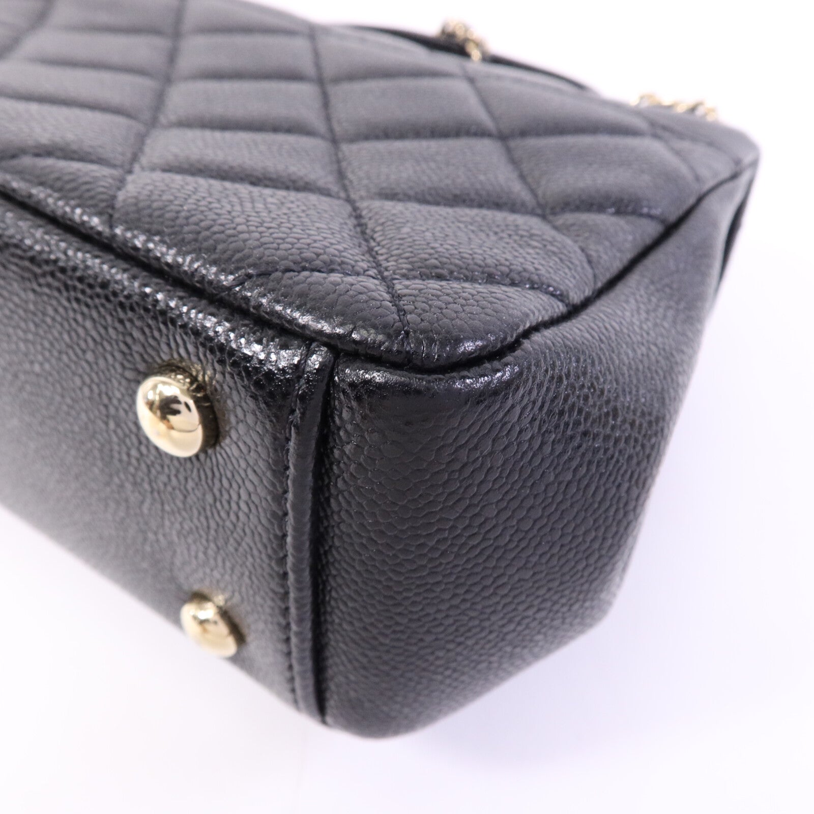 CHANEL 牛皮皮革Business Affinity Small金扣鏈帶手挽肩背兩用袋