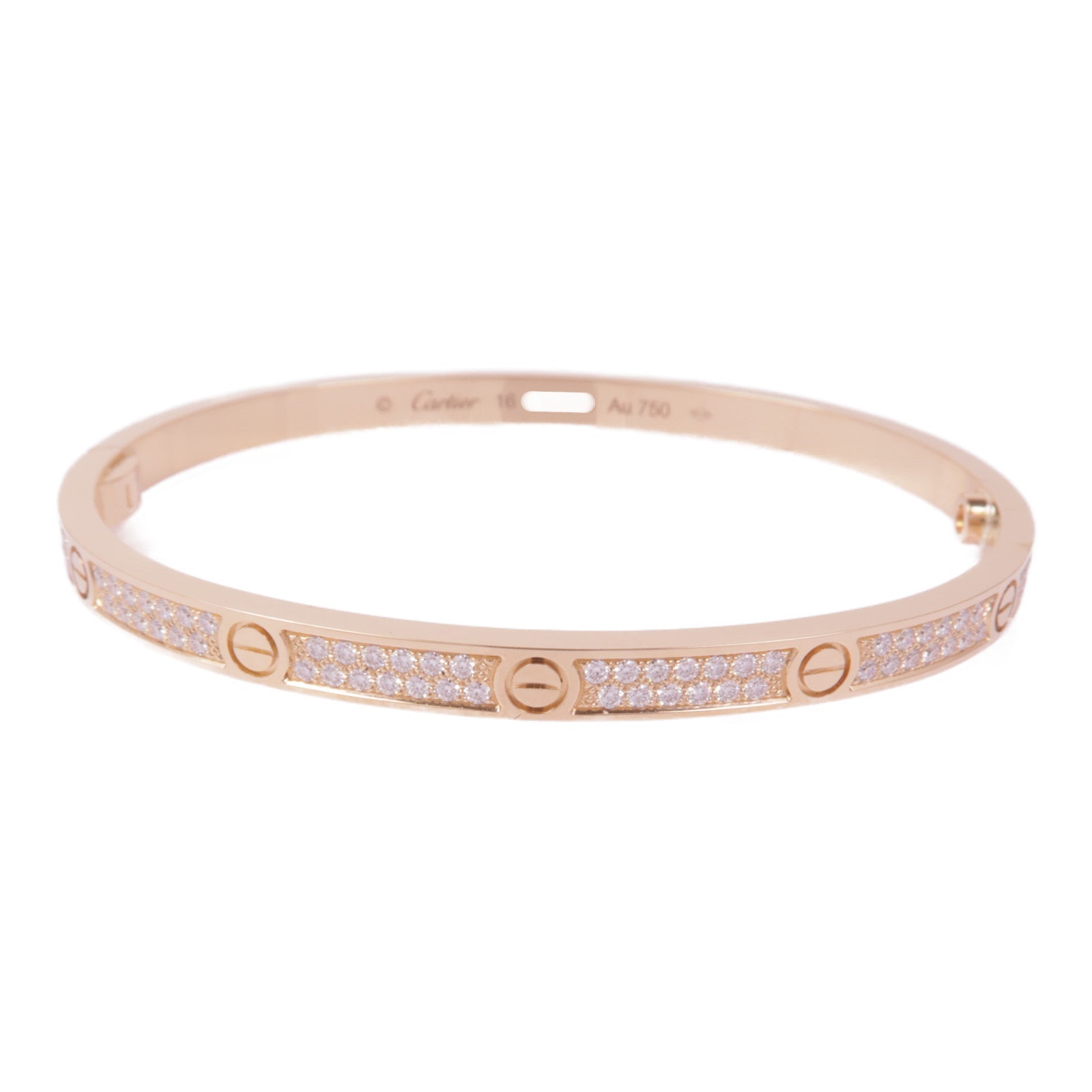 CARTIER 18K玫瑰金Love Bracelet Small Model Full Diamond鑽石手鐲Cartier#16