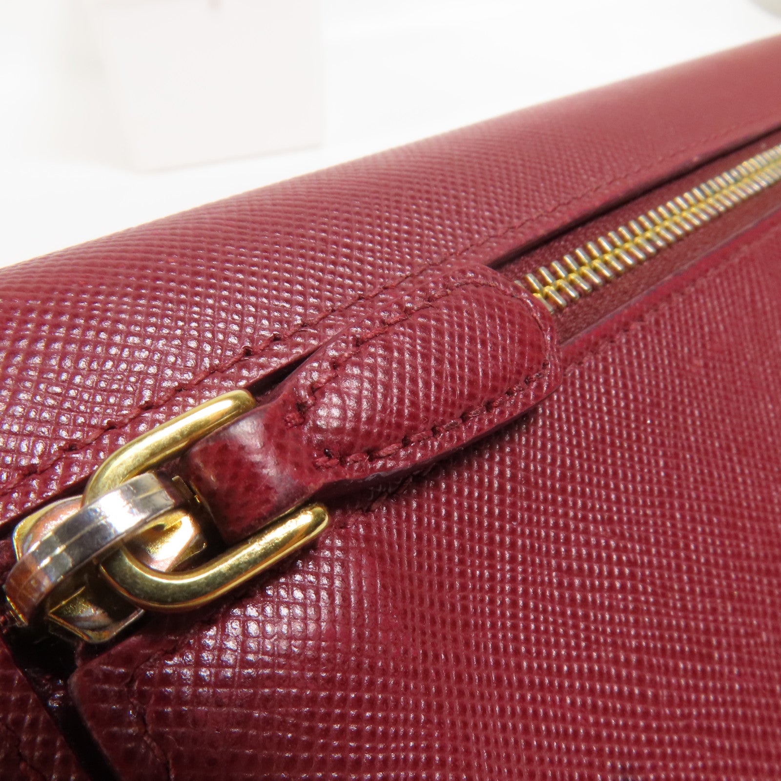 PRADA 牛皮皮革Long Wallet金扣長錢包