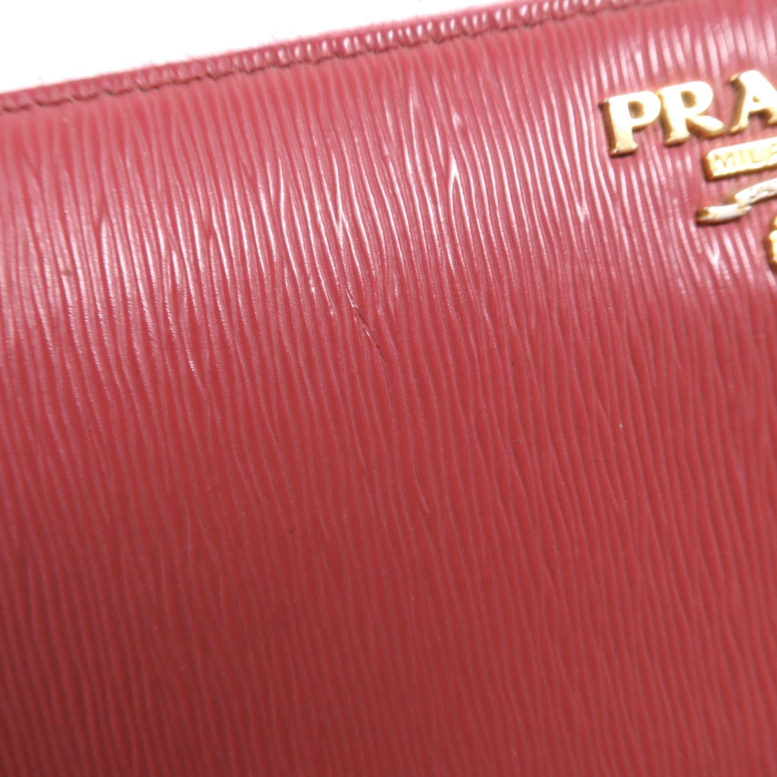 PRADA 牛皮皮革Zipper Long Wallet金扣長錢包