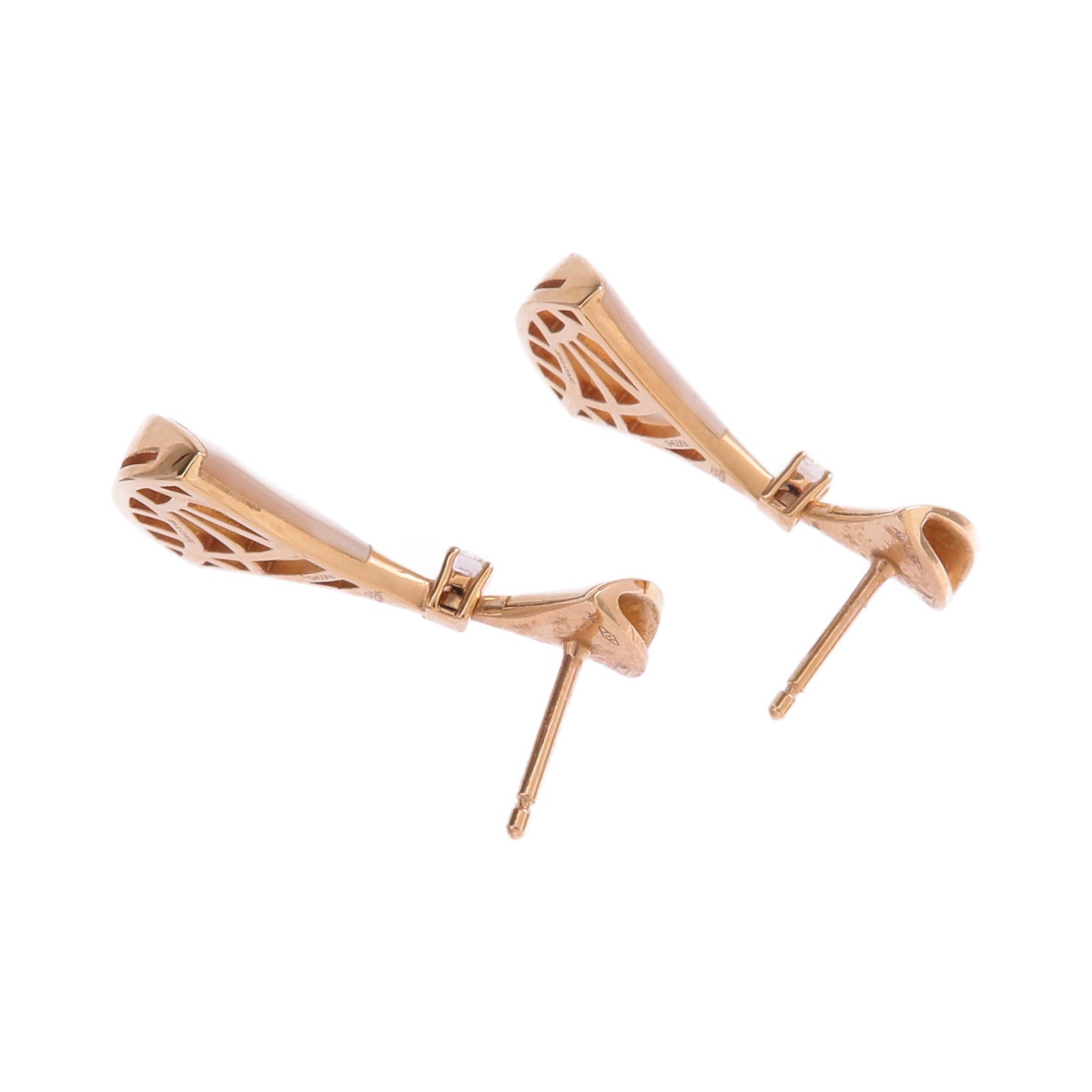 BVLGARI 18K玫瑰金Divas' Dream Earrings珍珠母貝/鑽石耳環
