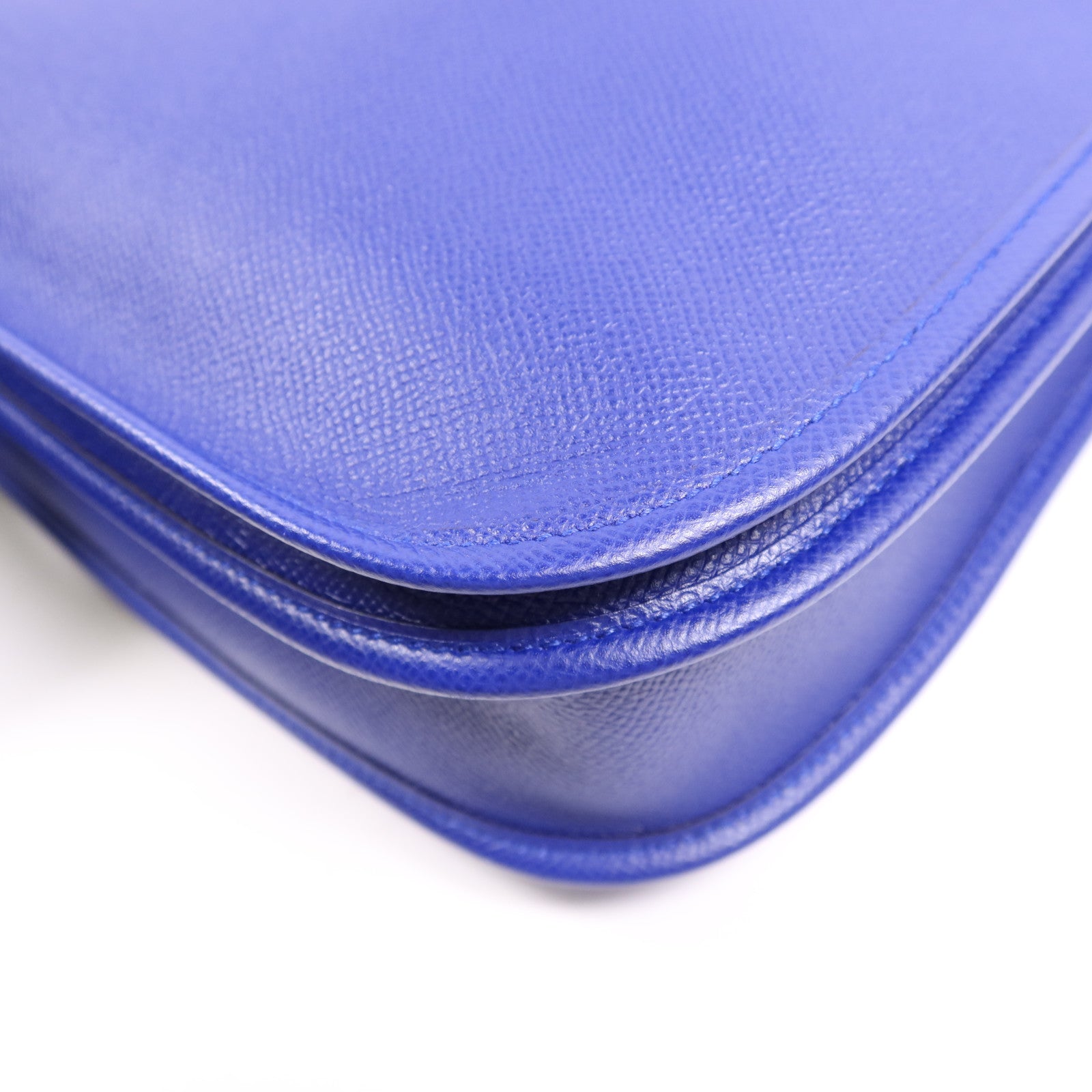 HERMES Epsom皮革Evelyne PM銀扣肩背袋Bleu Electrique