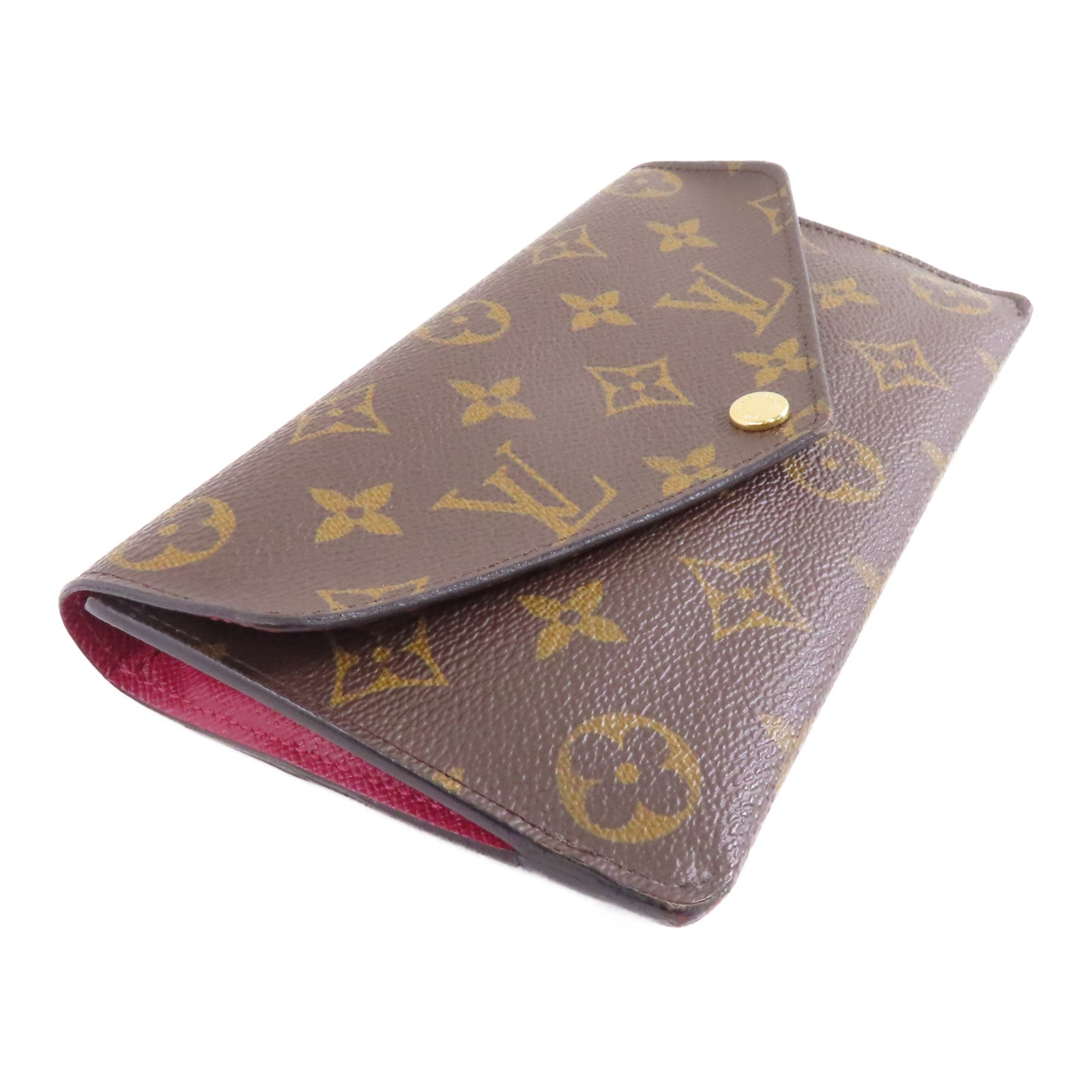 LOUIS VUITTON Monogram Long Wallet金扣長錢包棕色