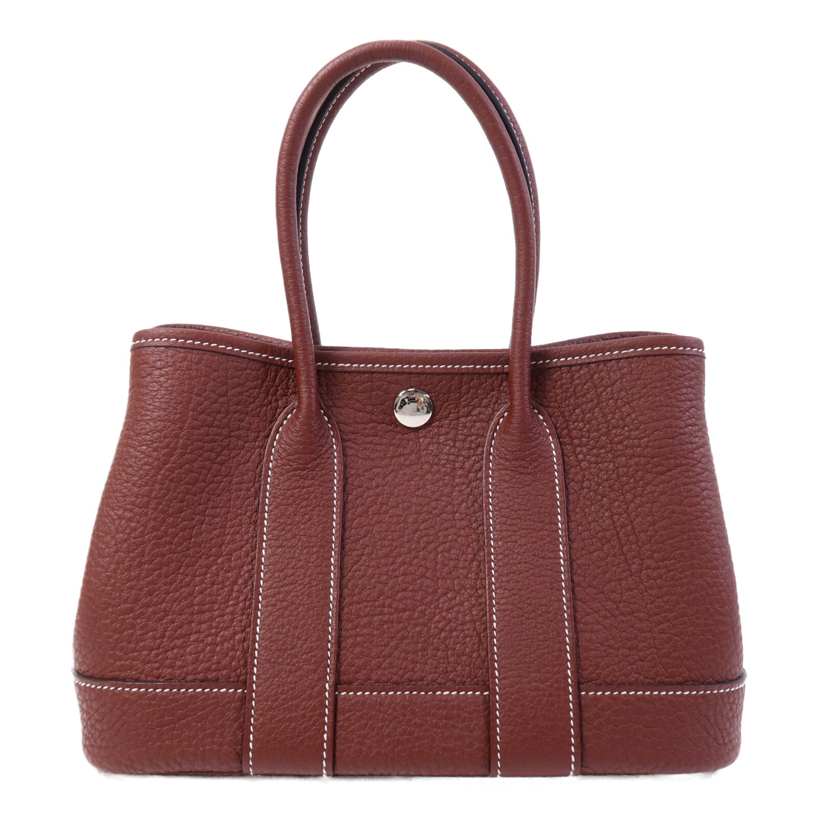 HERMES Negonda皮革Neo Garden Party 23銀扣手挽袋Rouge H