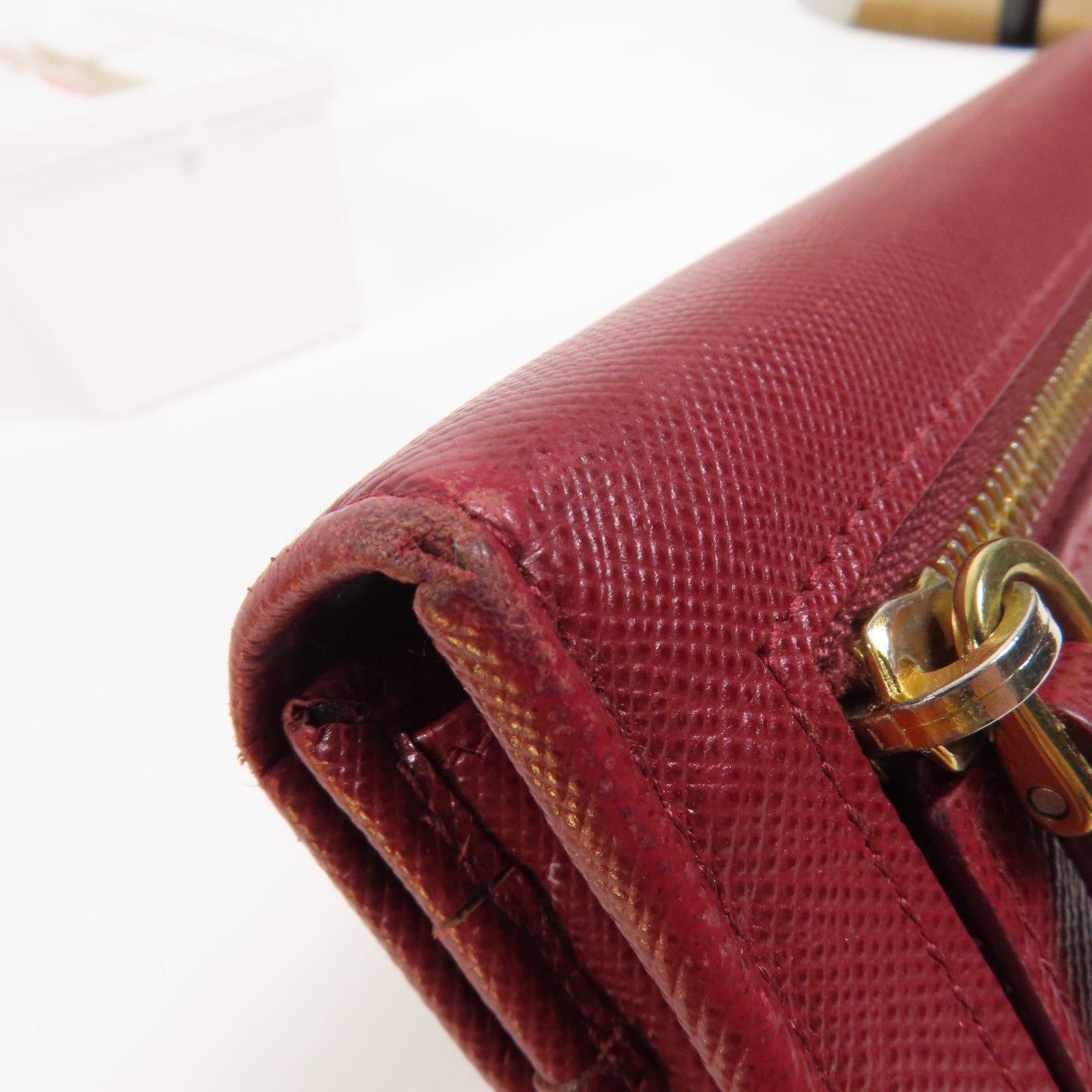 PRADA 牛皮皮革Long Wallet金扣長錢包