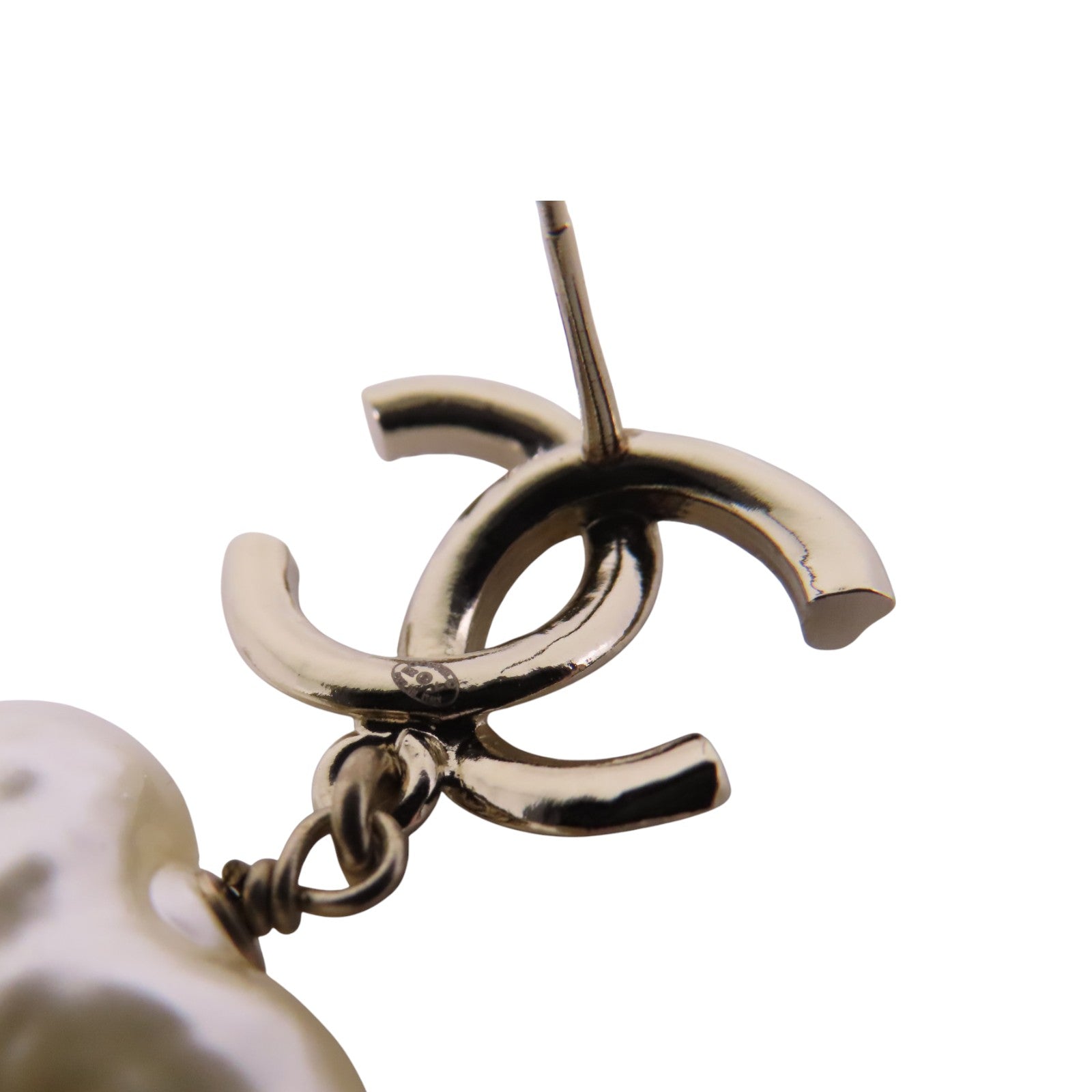 CHANEL 金屬/仿珍珠Earrings金扣耳環