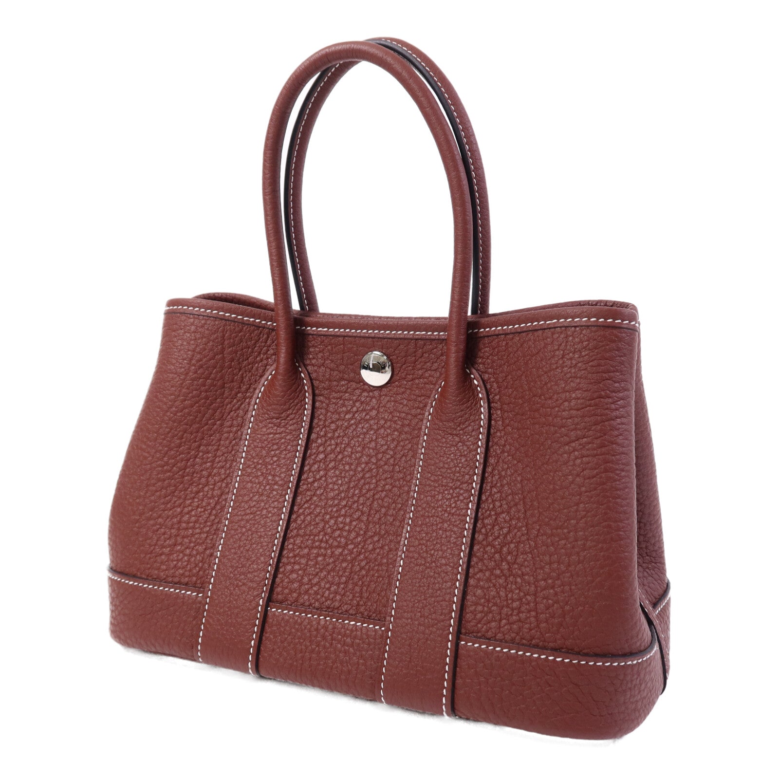 HERMES Negonda皮革Neo Garden Party 23銀扣手挽袋Rouge H