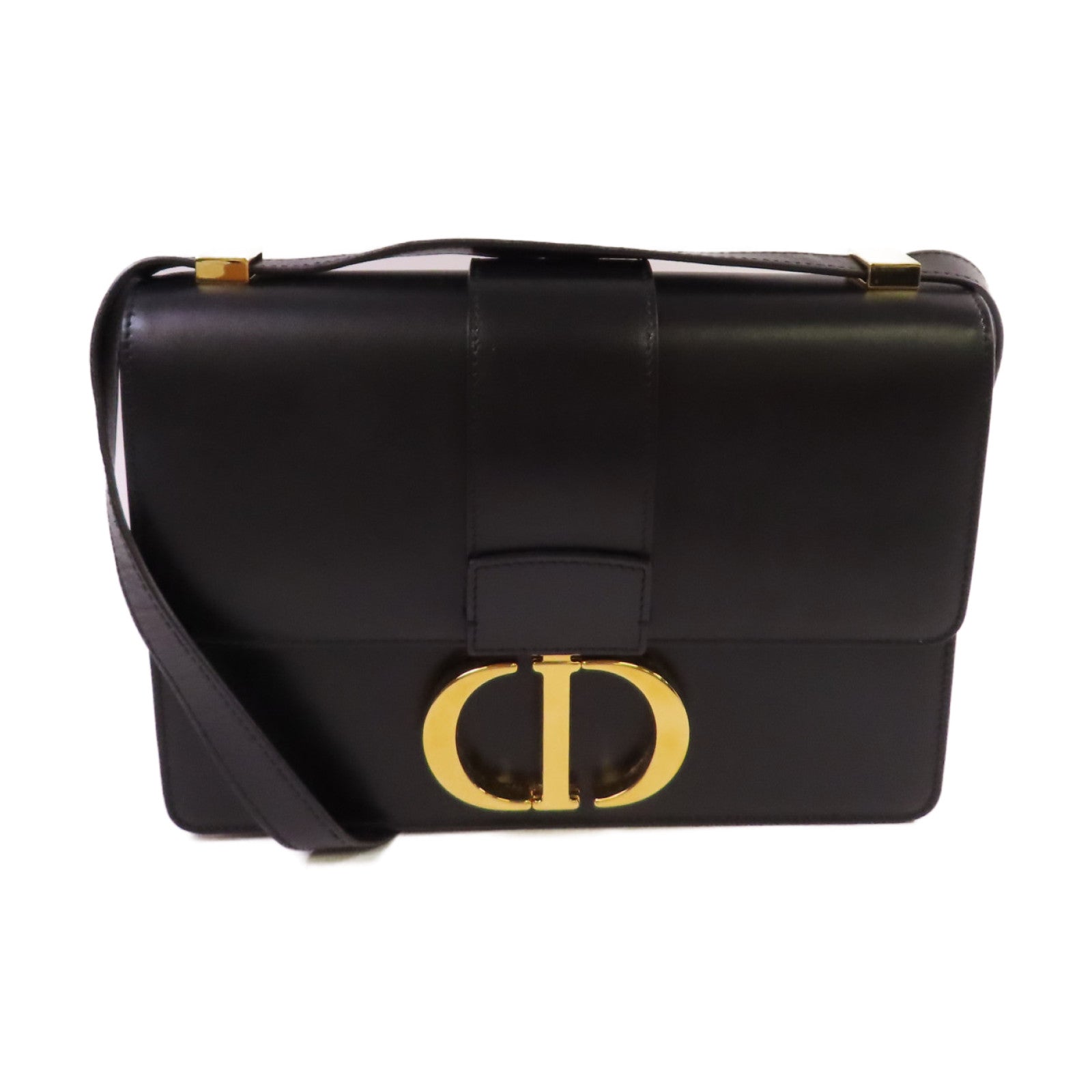Dior 【激減優惠】牛皮皮革30 Montaigne Shoulder Bag金扣肩背袋黑色