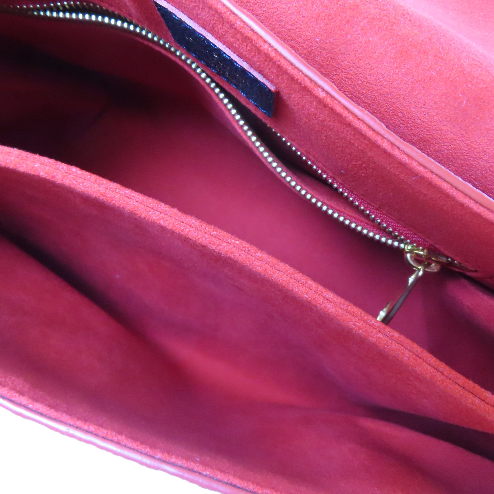 LOUIS VUITTON Monogram Empreinte Georges MM金扣手挽肩背兩用袋深藍色