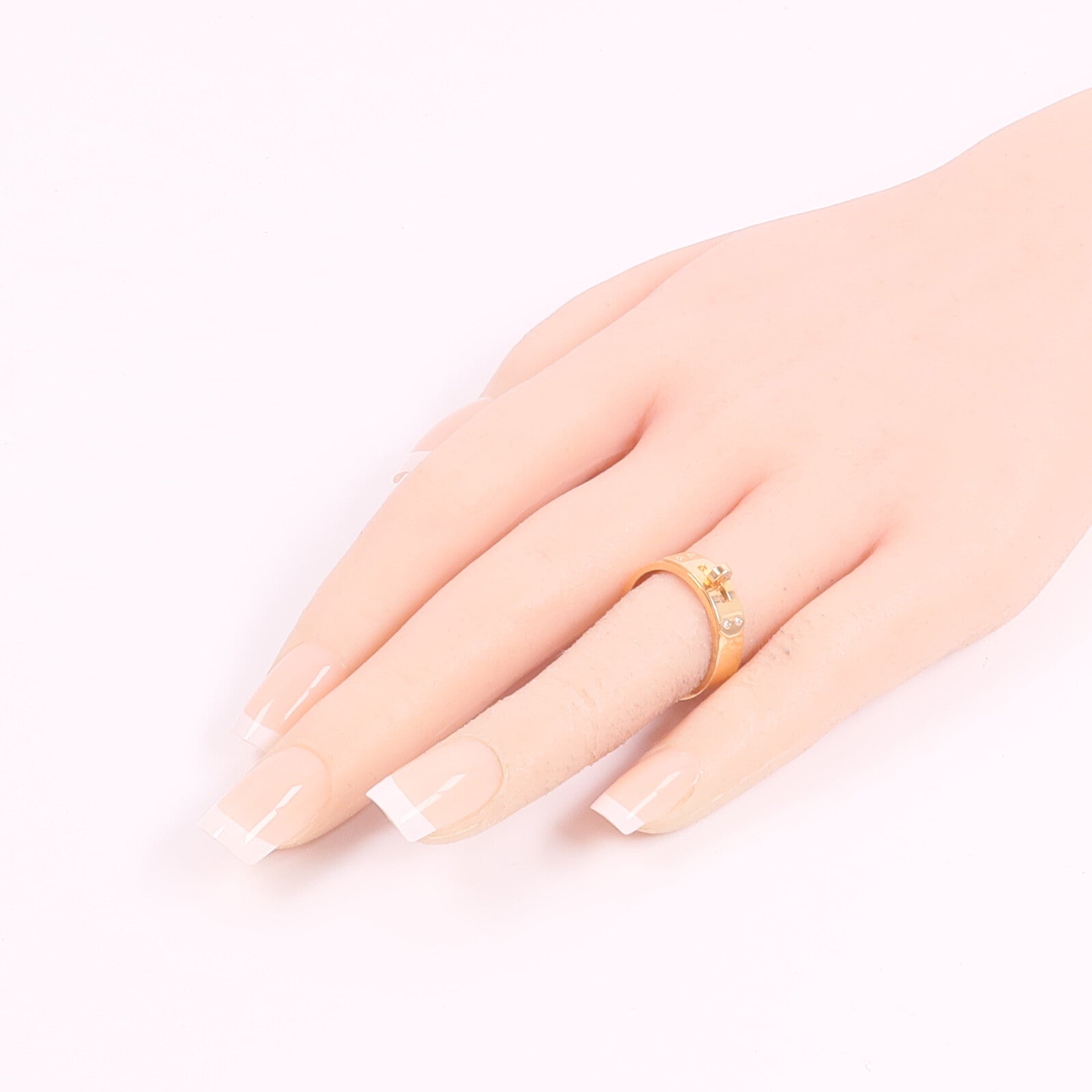 HERMES 18K玫瑰金Kelly Ring鑽石戒指