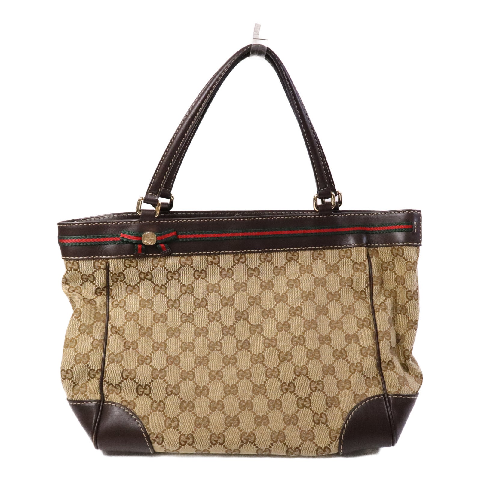 GUCCI 帆布Tote Bag金扣手挽袋