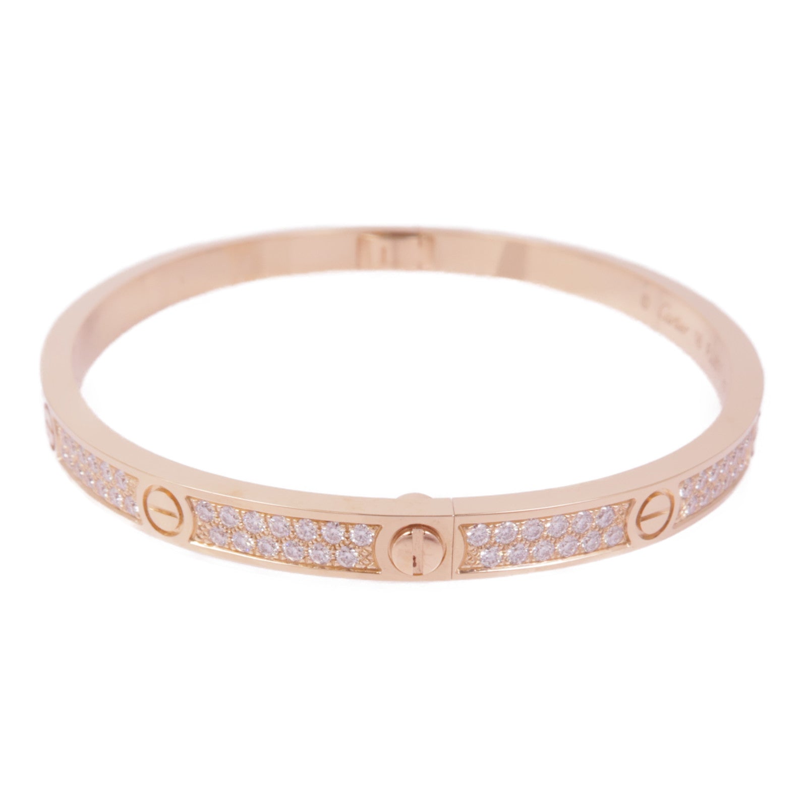 CARTIER 18K玫瑰金Love Bracelet Small Model Full Diamond鑽石手鐲Cartier#16