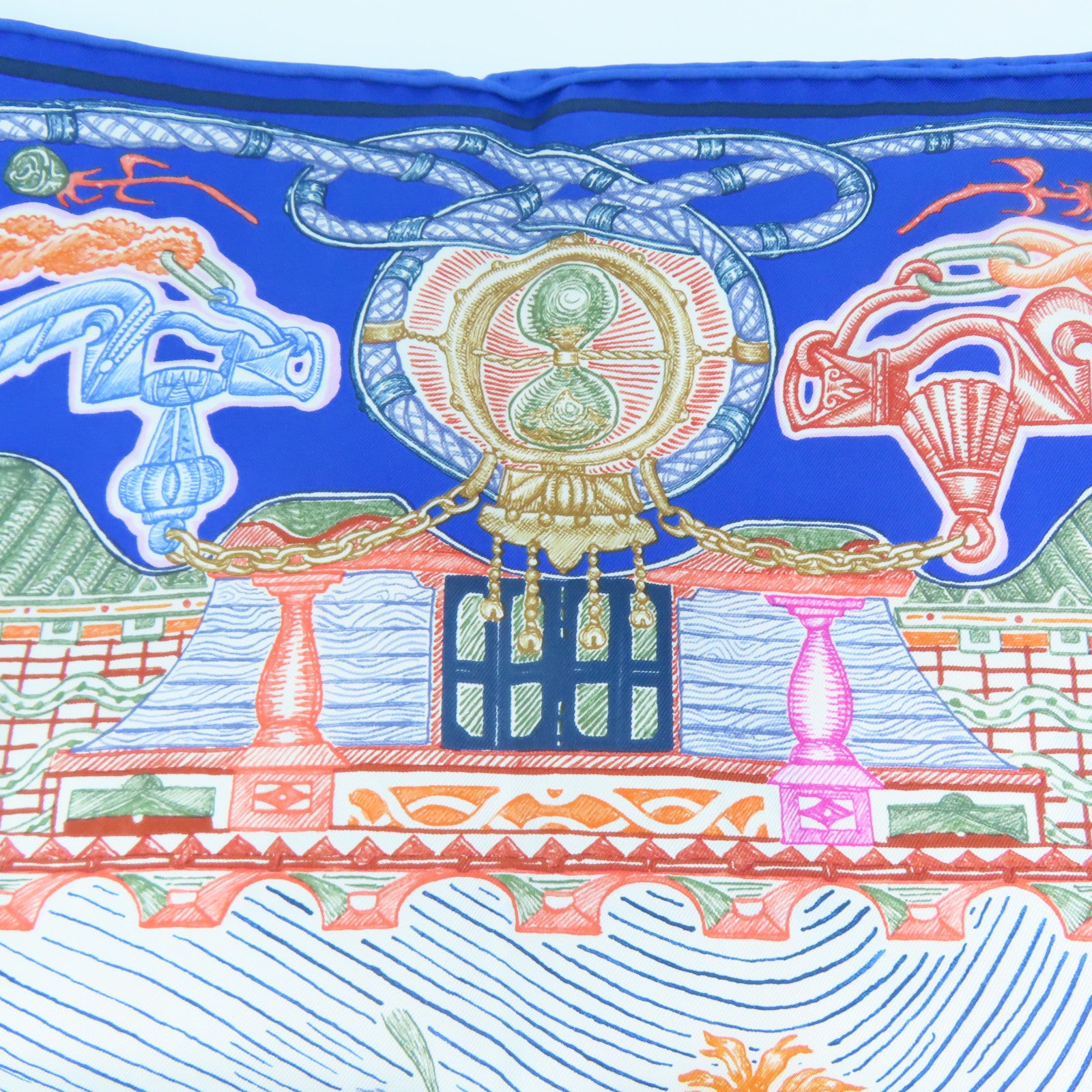 HERMES 【激減優惠】絲質Scarf絲巾藍色/啡色/橙色/米色