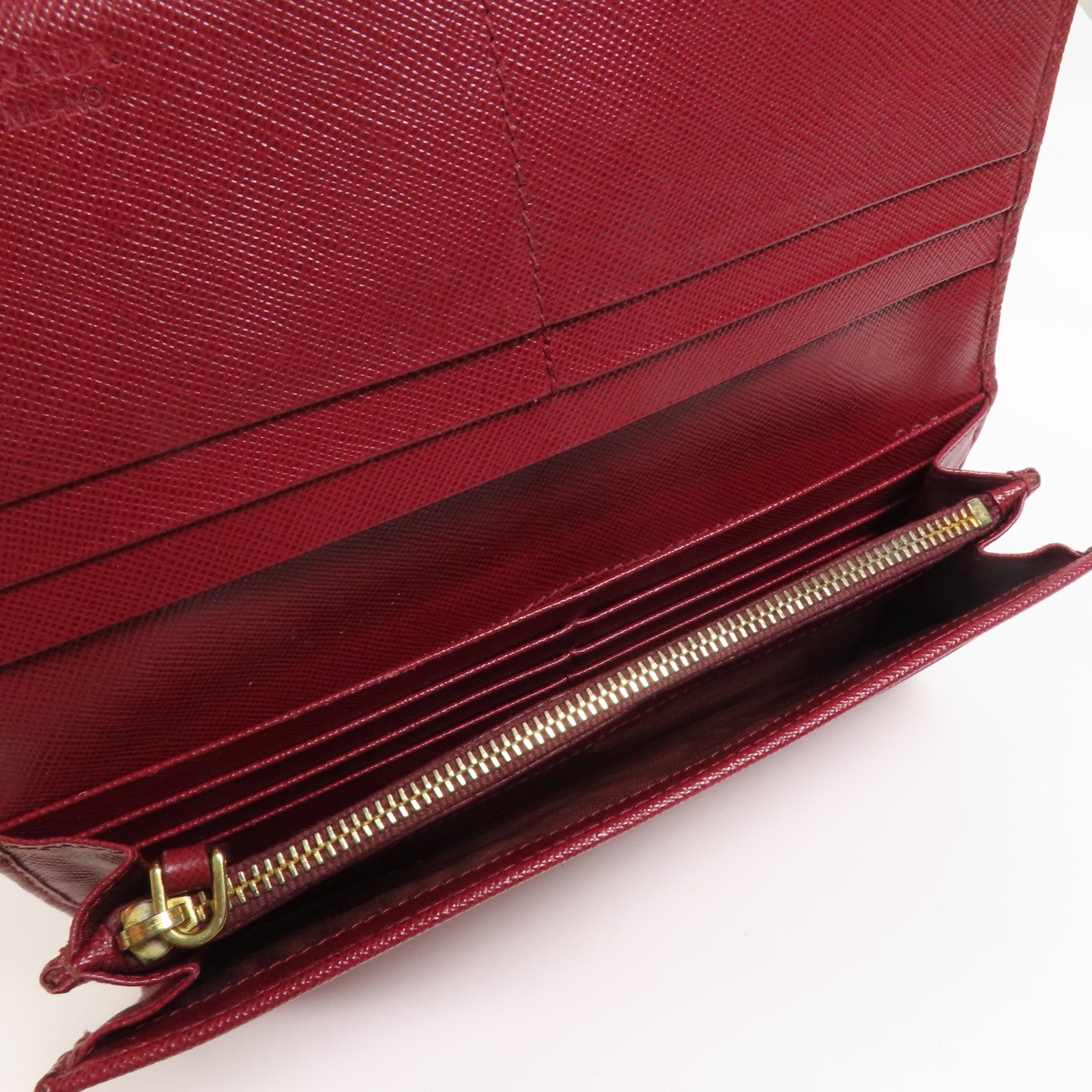 PRADA 牛皮皮革Long Wallet金扣長錢包