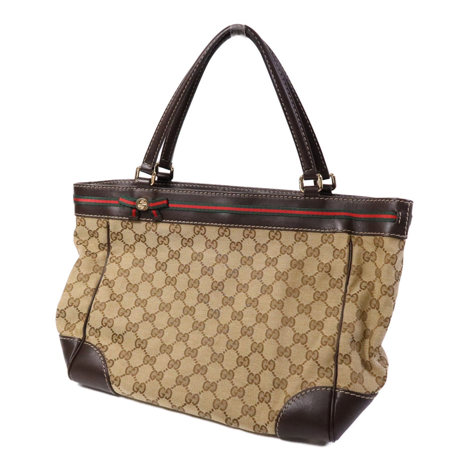 GUCCI 帆布Tote Bag金扣手挽袋