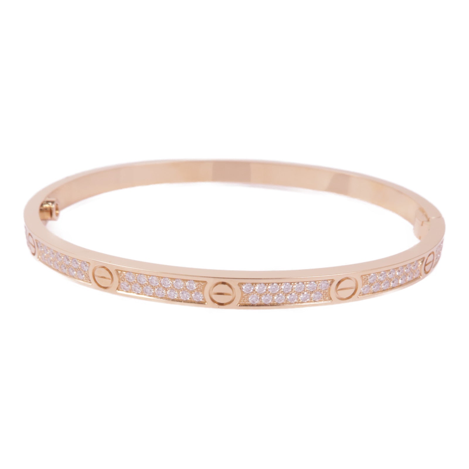 CARTIER 18K玫瑰金Love Bracelet Small Model Full Diamond鑽石手鐲Cartier#16