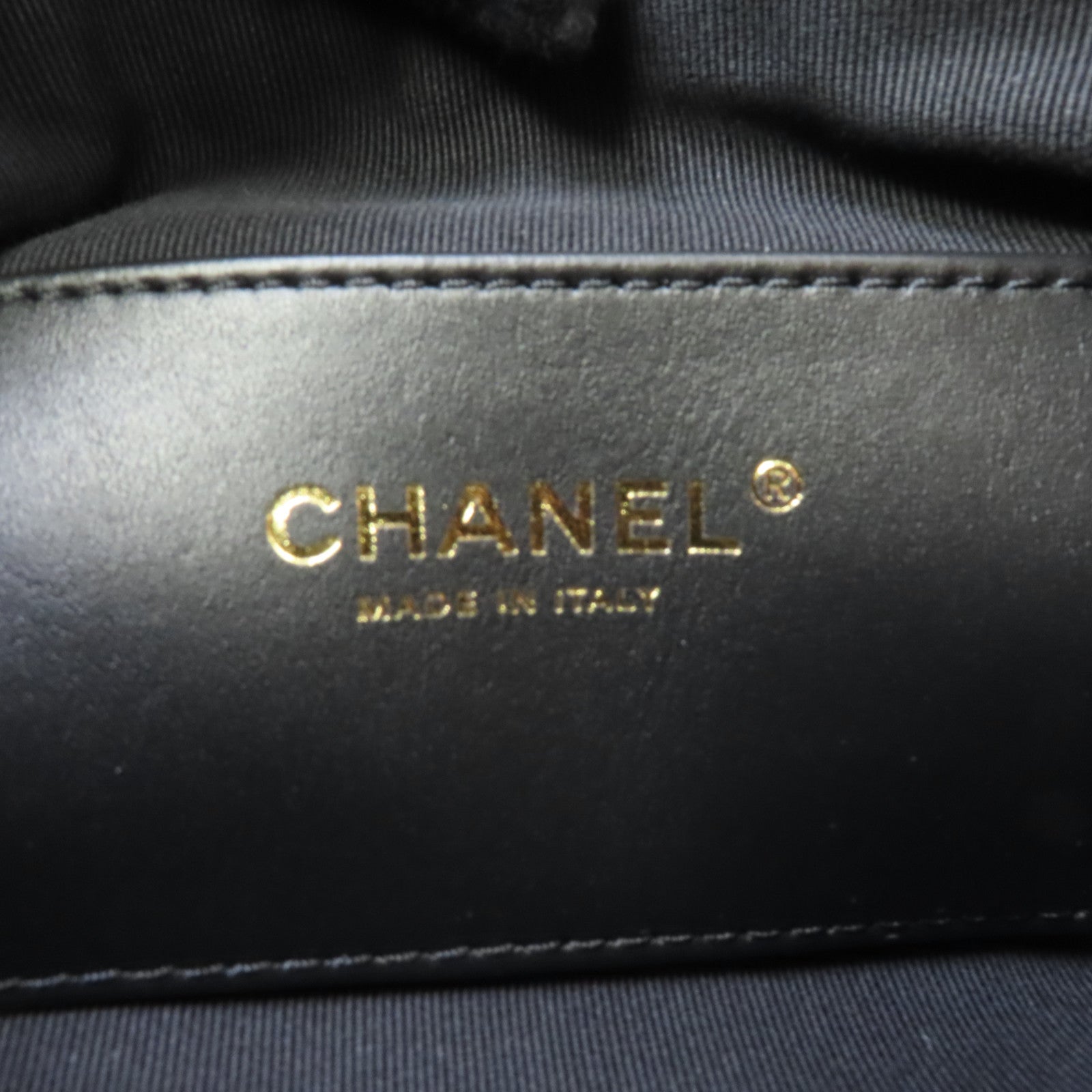 CHANEL 菱格牛皮皮革Chain Shoulder金扣鏈帶肩背袋黑色