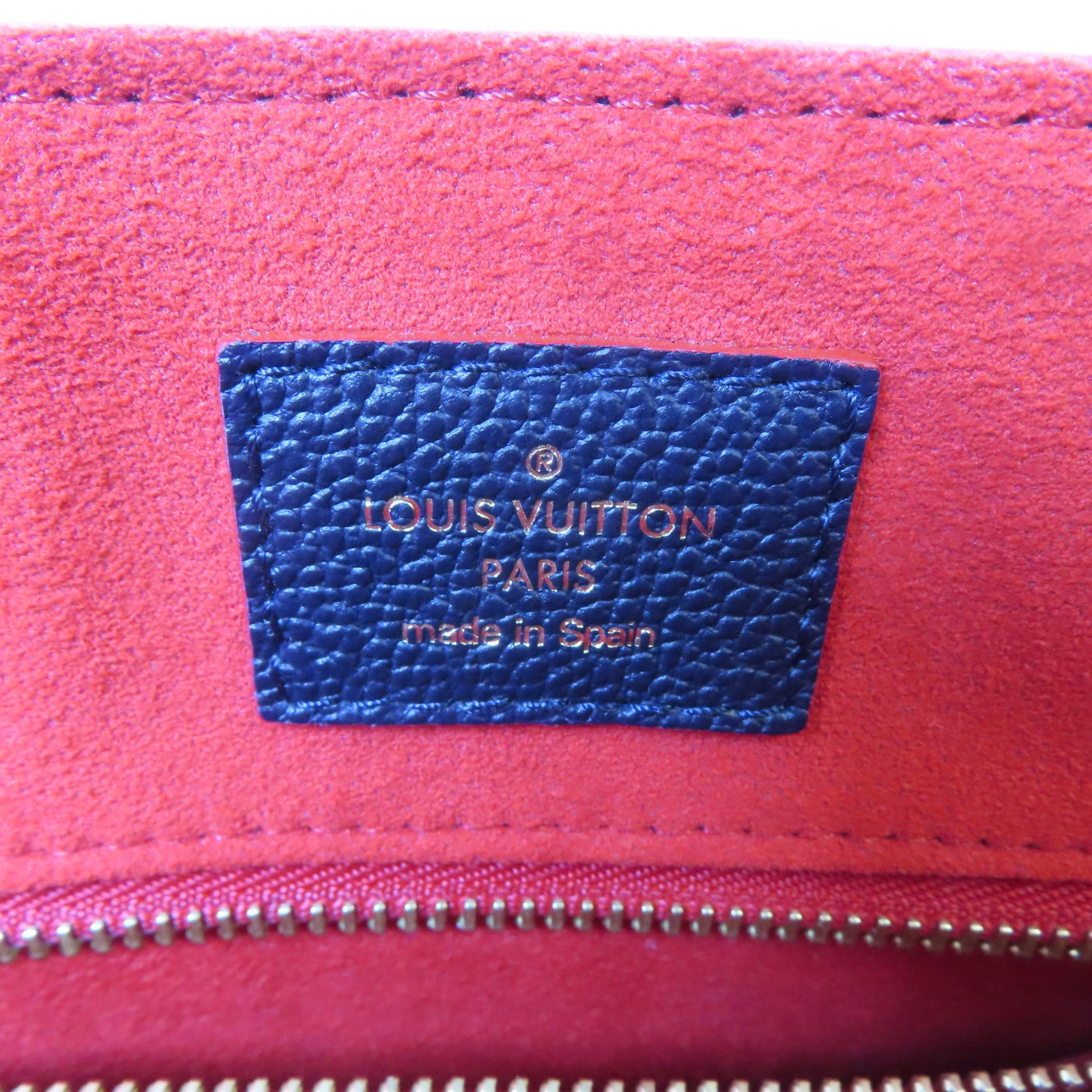 LOUIS VUITTON Monogram Empreinte Georges MM金扣手挽肩背兩用袋深藍色