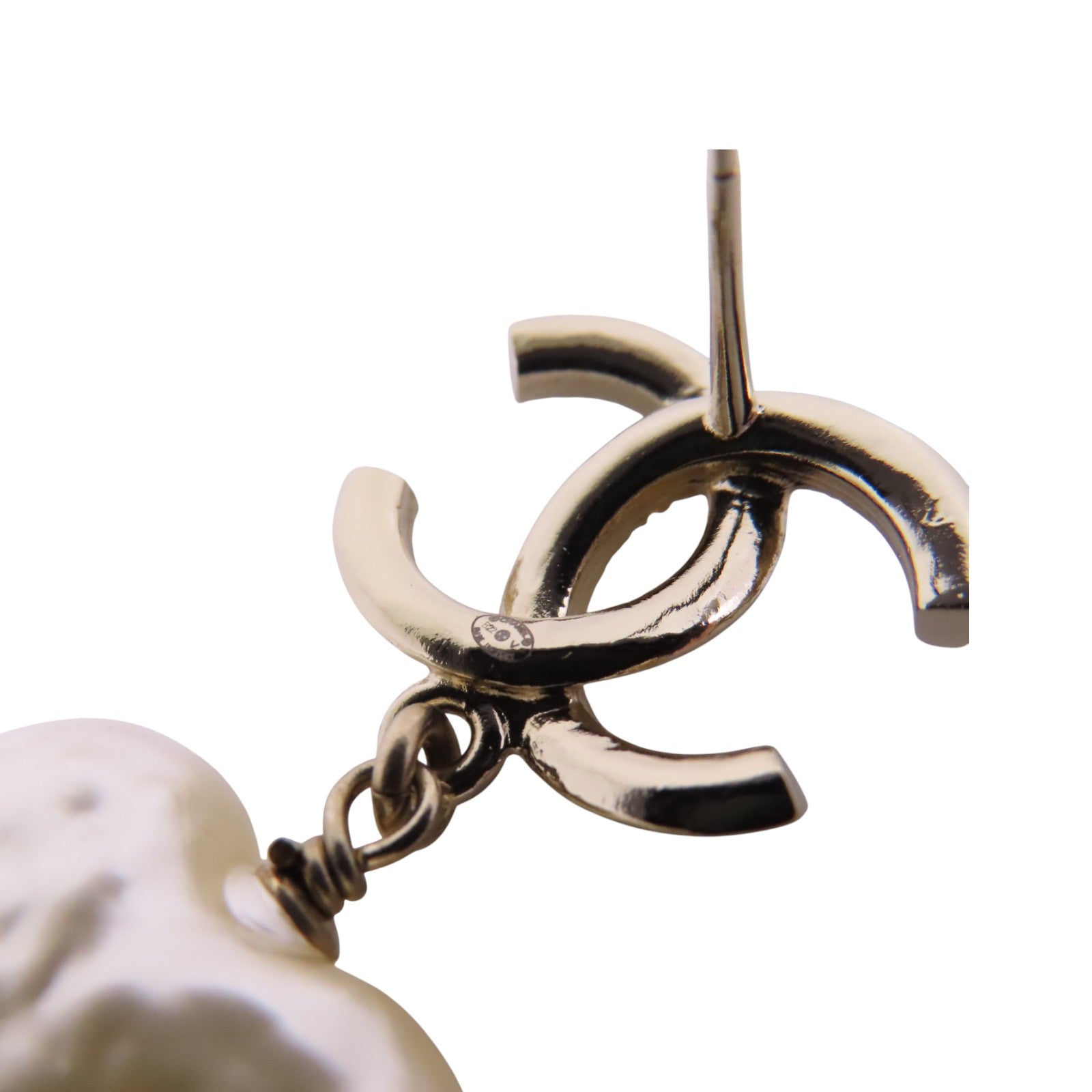 CHANEL 金屬/仿珍珠Earrings金扣耳環