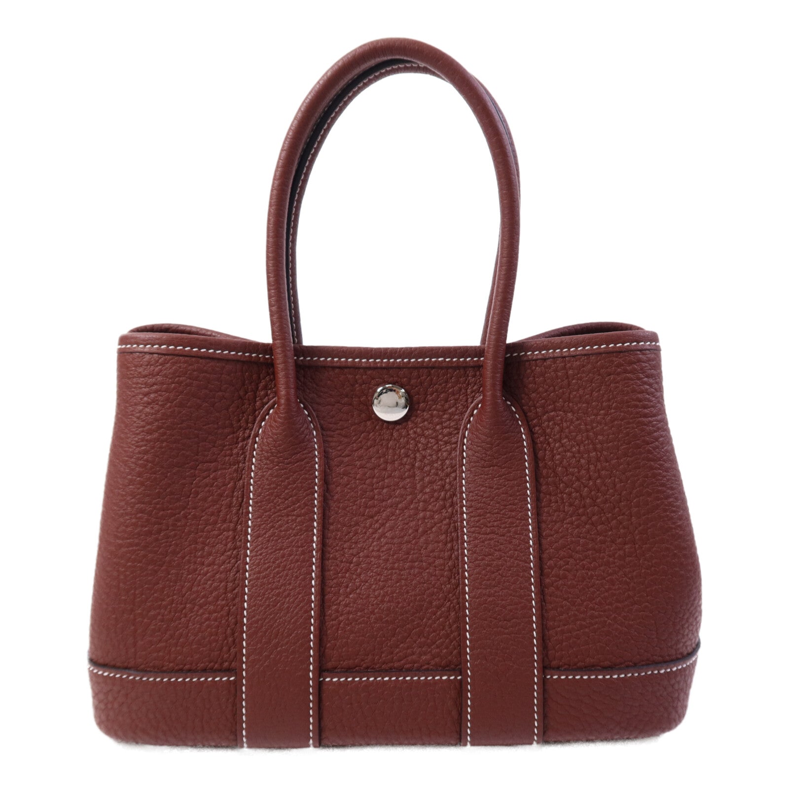 HERMES Negonda皮革Neo Garden Party 23銀扣手挽袋Rouge H