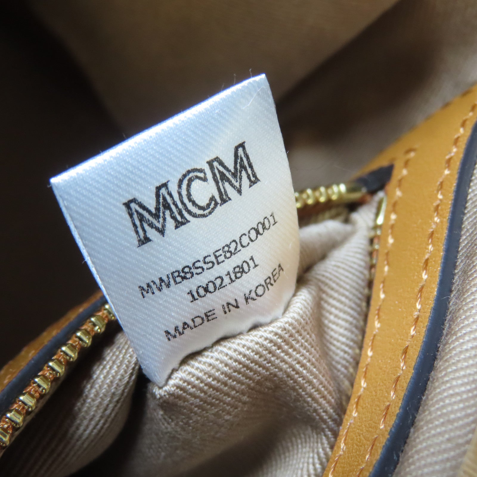 MCM 塗層帆布Boston Bag金扣手挽肩背兩用袋啡色