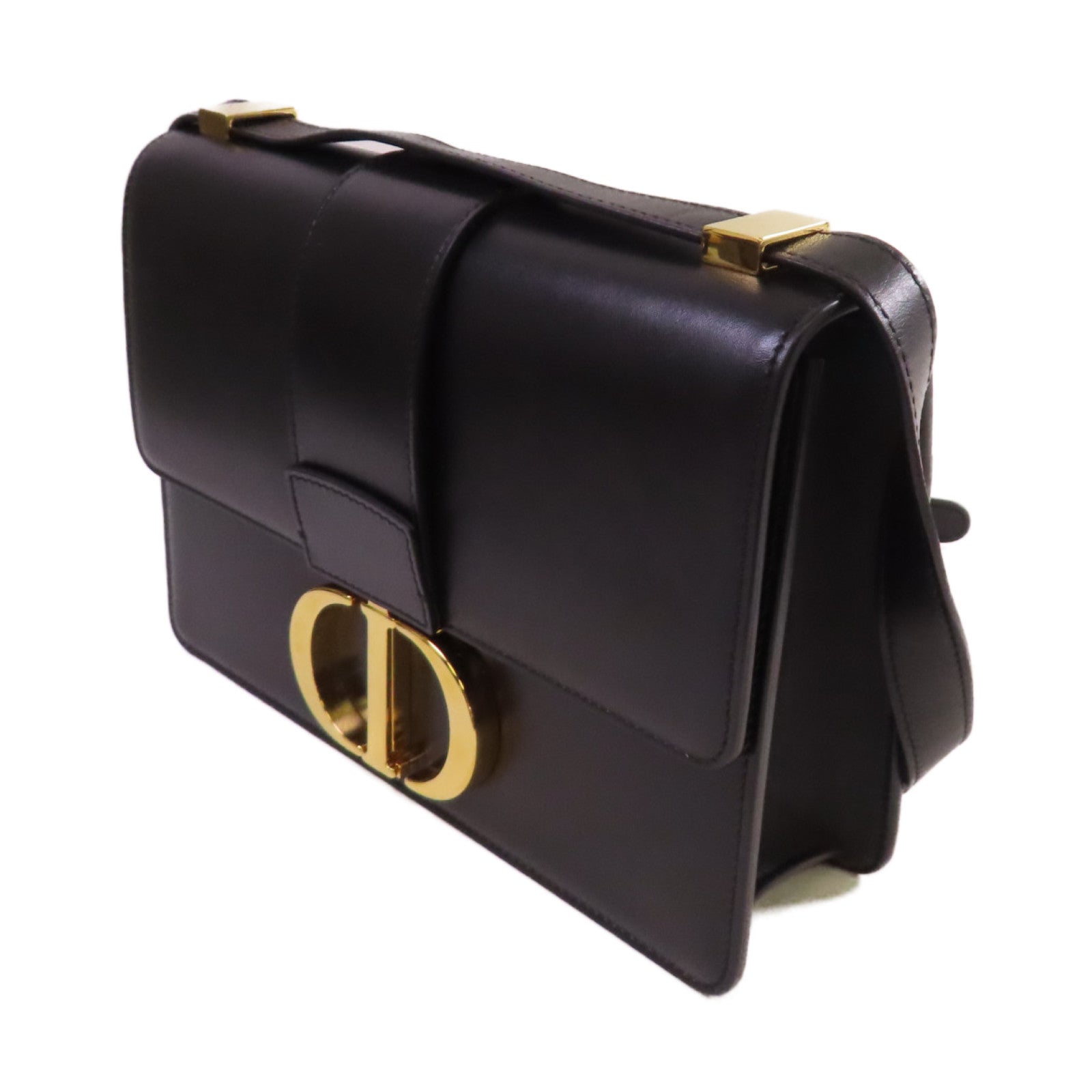 Dior 【激減優惠】牛皮皮革30 Montaigne Shoulder Bag金扣肩背袋黑色