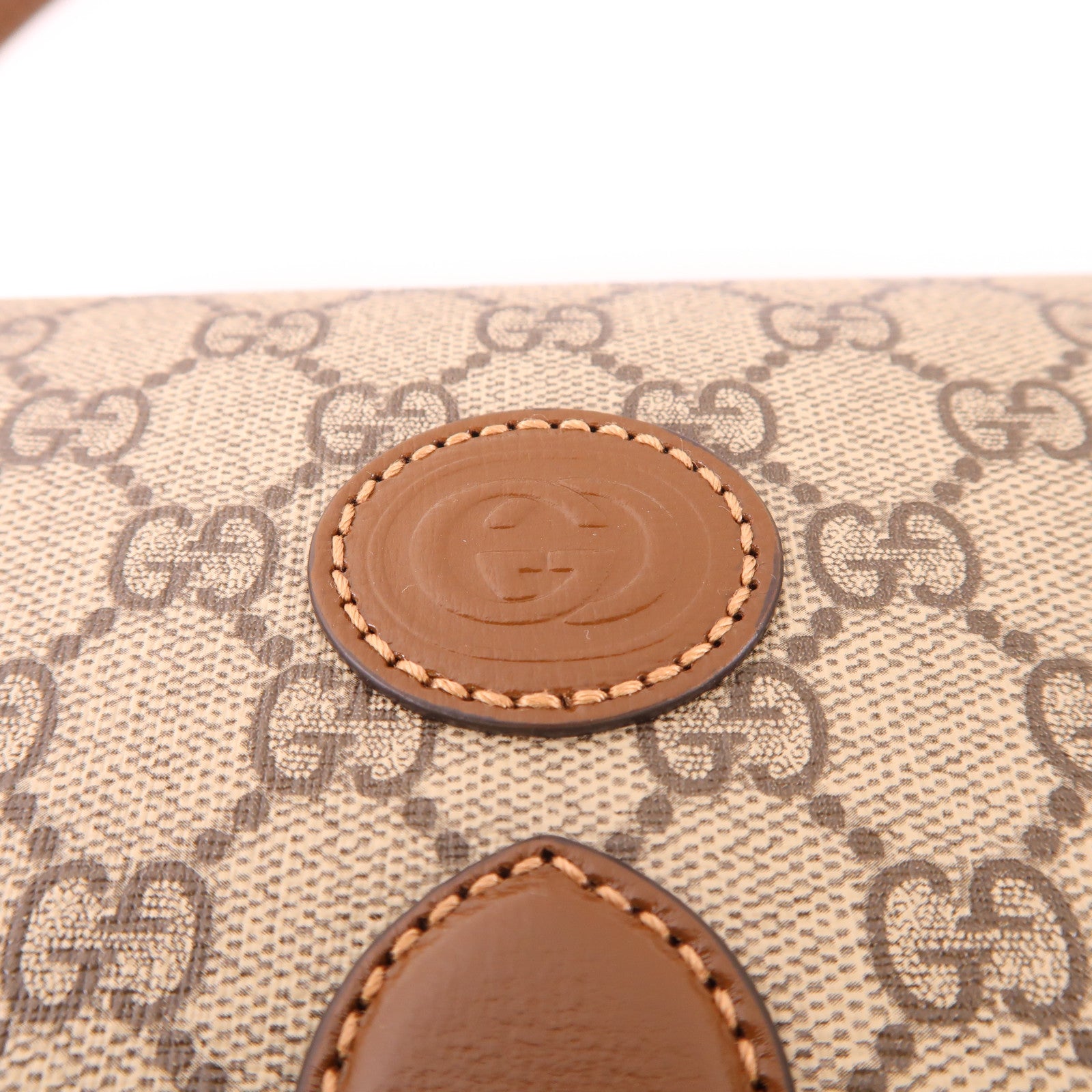 GUCCI GG GHW Shoulder Bag 67620.525040 PVC Coated Canvas Brown