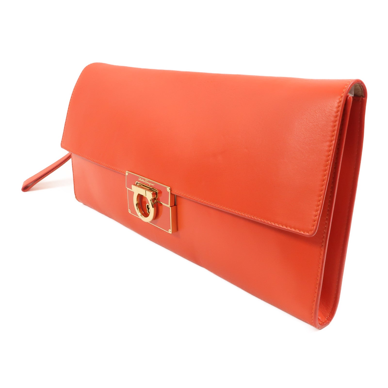 Salvatore Ferragamo 牛皮皮革Clutch Bag金扣手提包