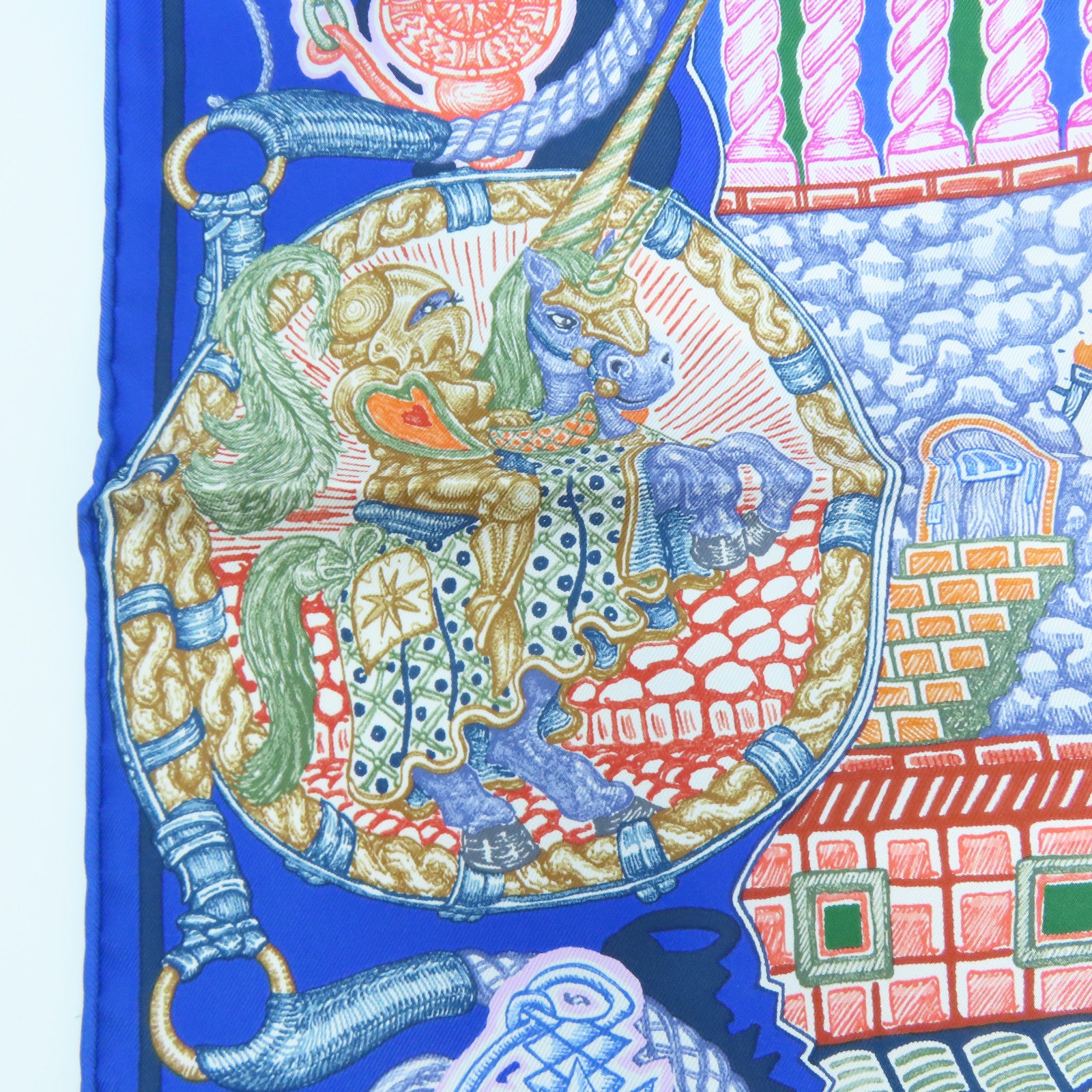 HERMES 【激減優惠】絲質Scarf絲巾藍色/啡色/橙色/米色