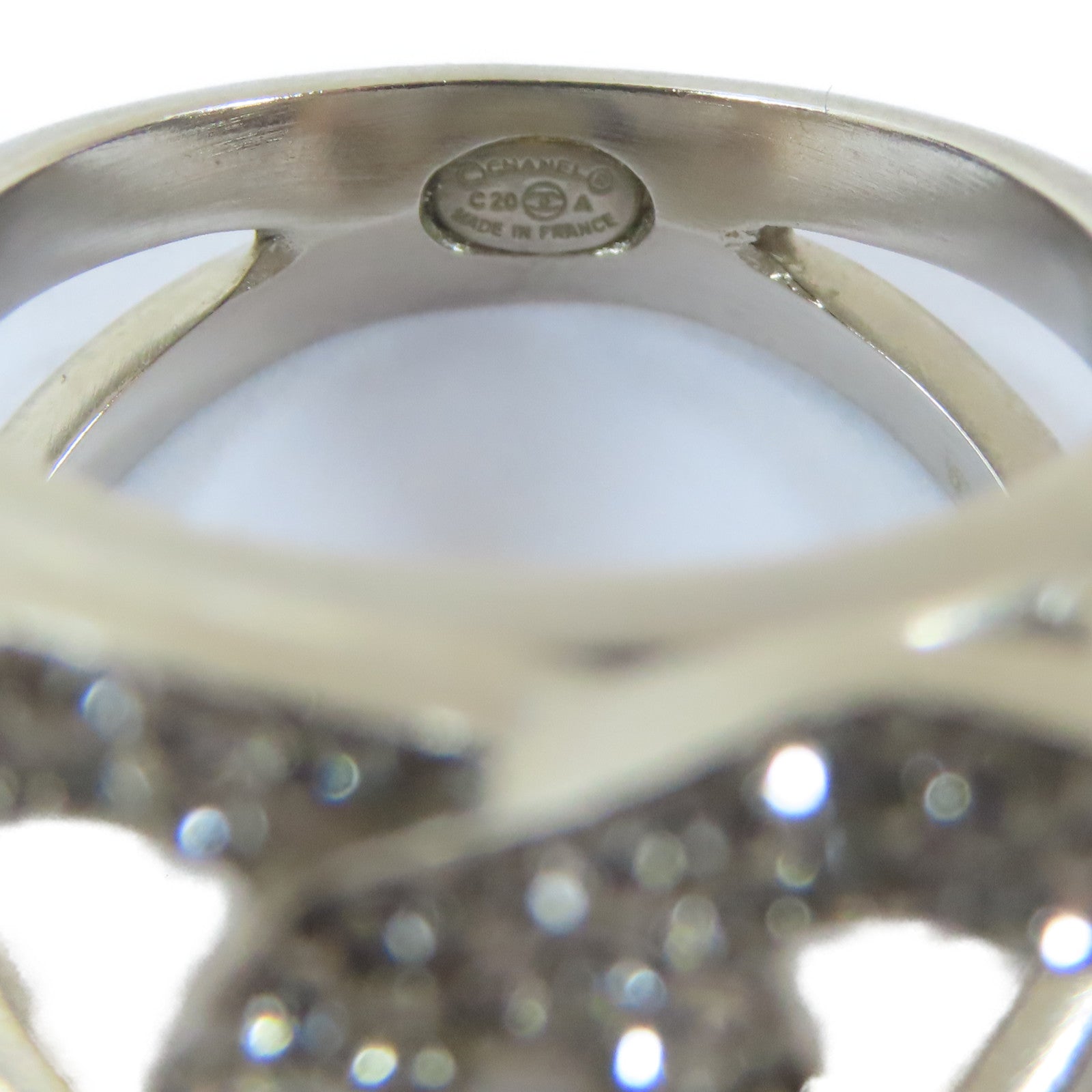 CHANEL 金屬/水晶Ring戒指US#6