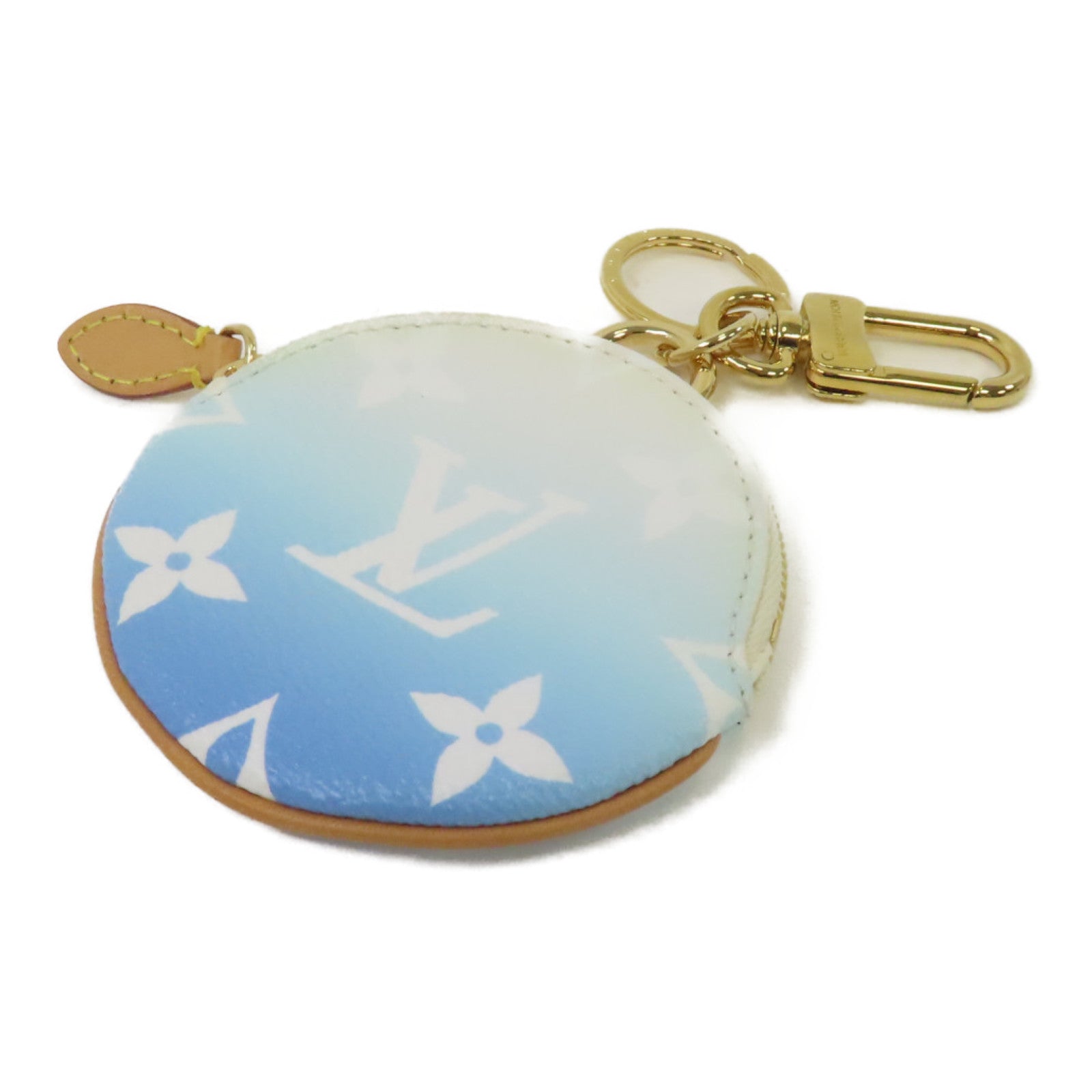 LOUIS VUITTON 【激減優惠】By The Pool Porte cles Illustre Key Holder金扣鎖匙扣白色/淺藍色