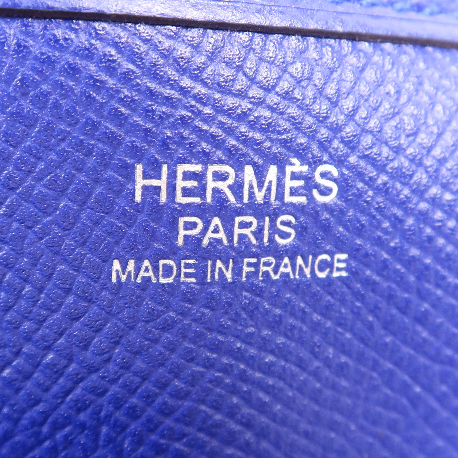 HERMES Epsom皮革Evelyne PM銀扣肩背袋Bleu Electrique