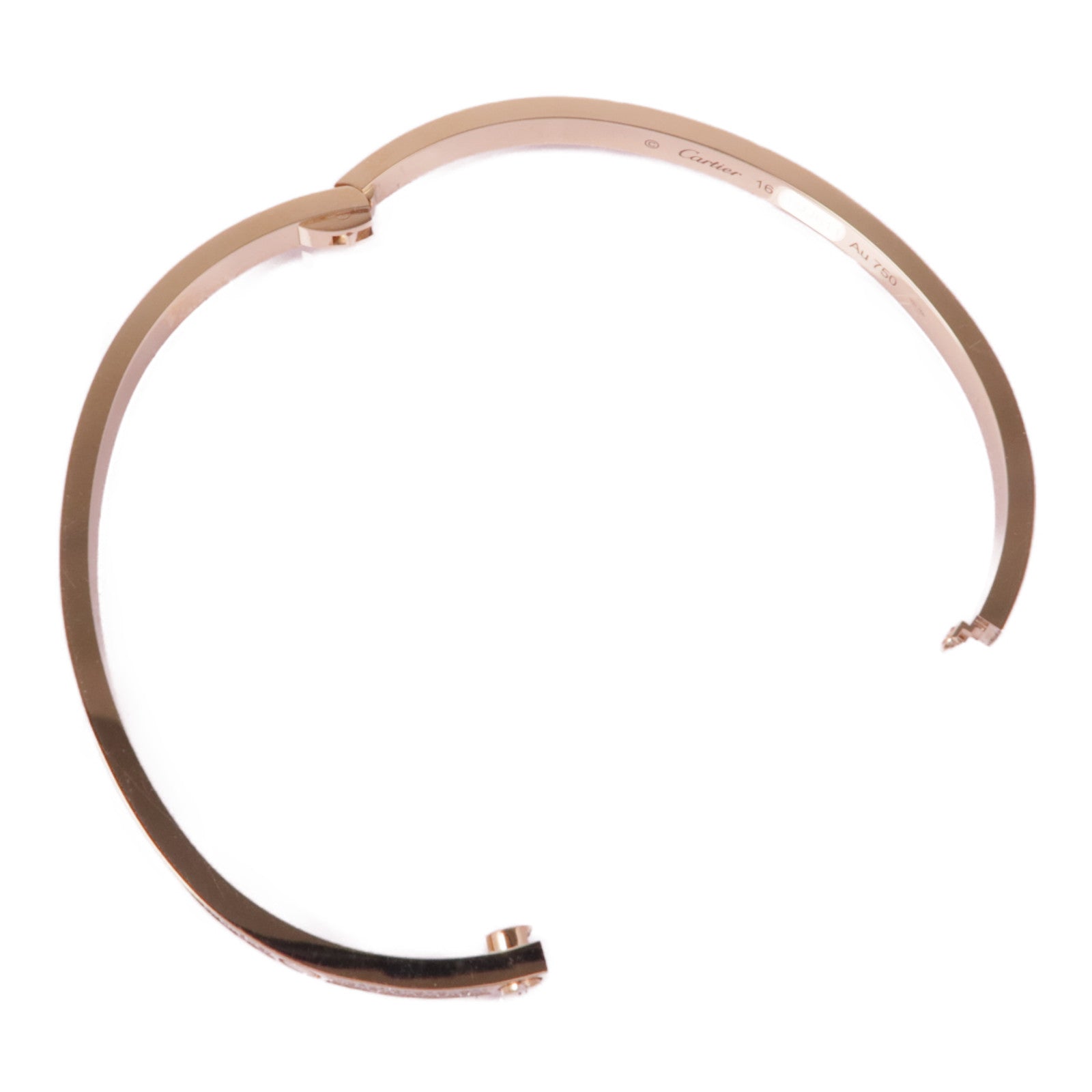 CARTIER 18K玫瑰金Love Bracelet Small Model Full Diamond鑽石手鐲Cartier#16