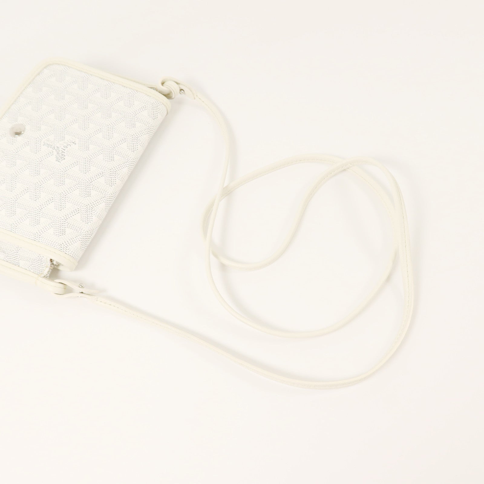 GOYARD 塗層帆布Plumet Pocket Wallet銀扣肩背袋