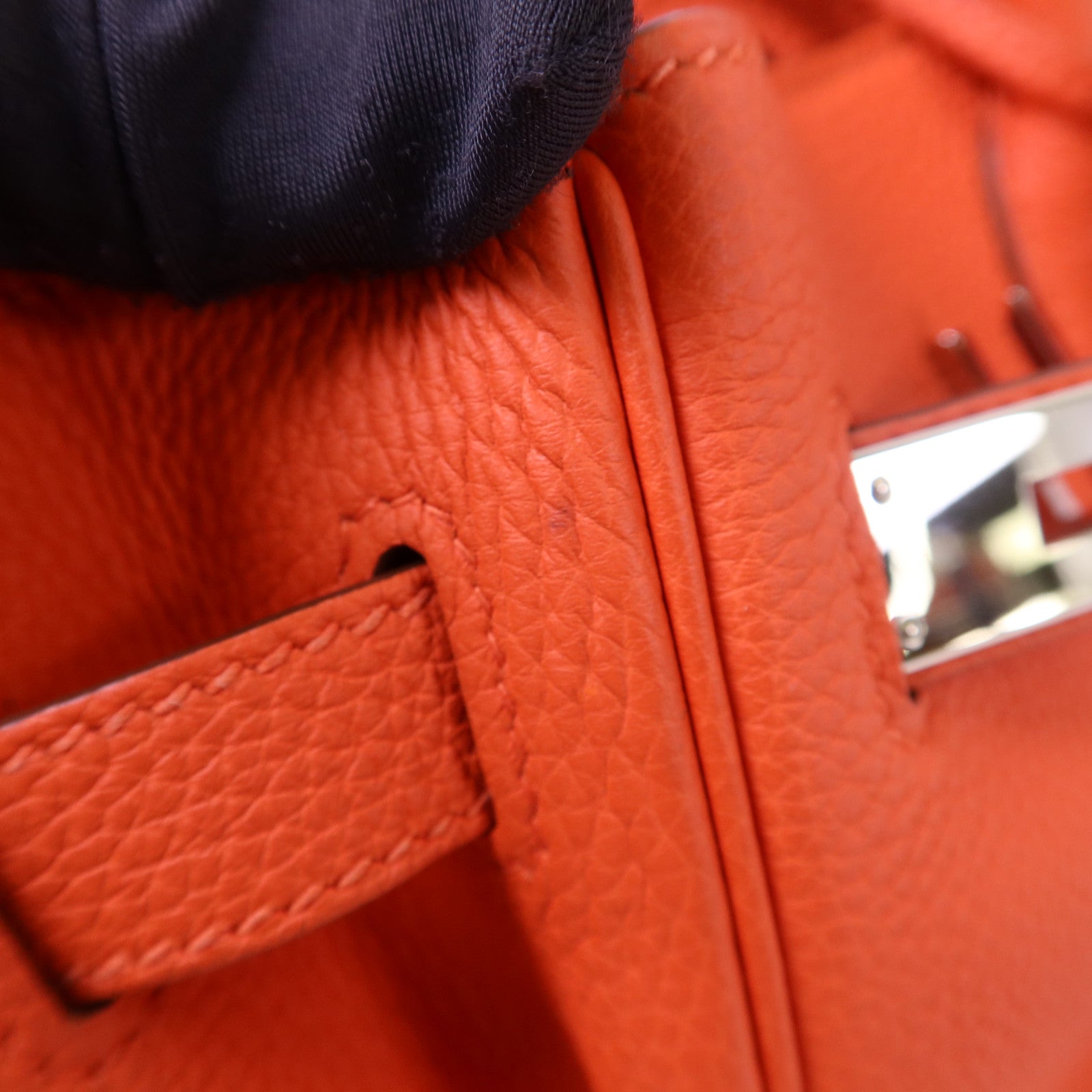 HERMES Togo皮革Birkin 30銀扣手挽袋Capucine
