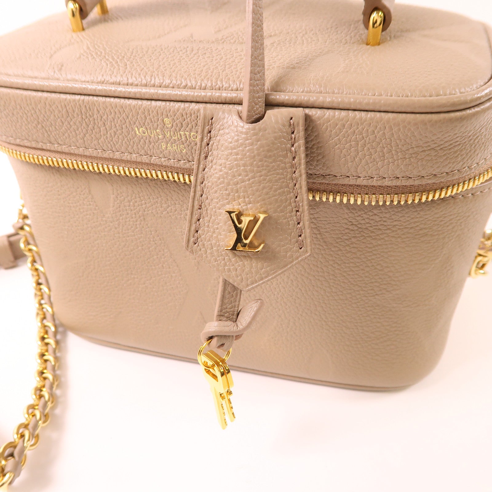 LOUIS VUITTON LV GHW Vanity PM 2 Way Bag M45608 Monogram Empreinte Beige