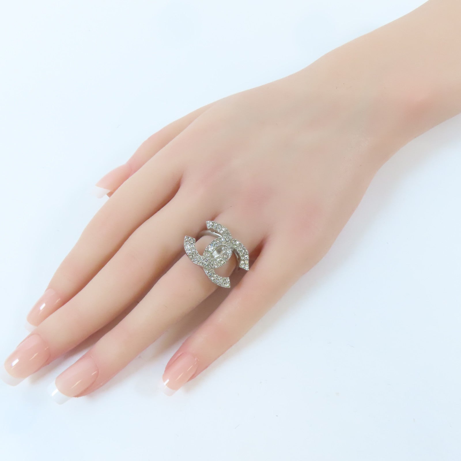 CHANEL 金屬/水晶Ring戒指US#6