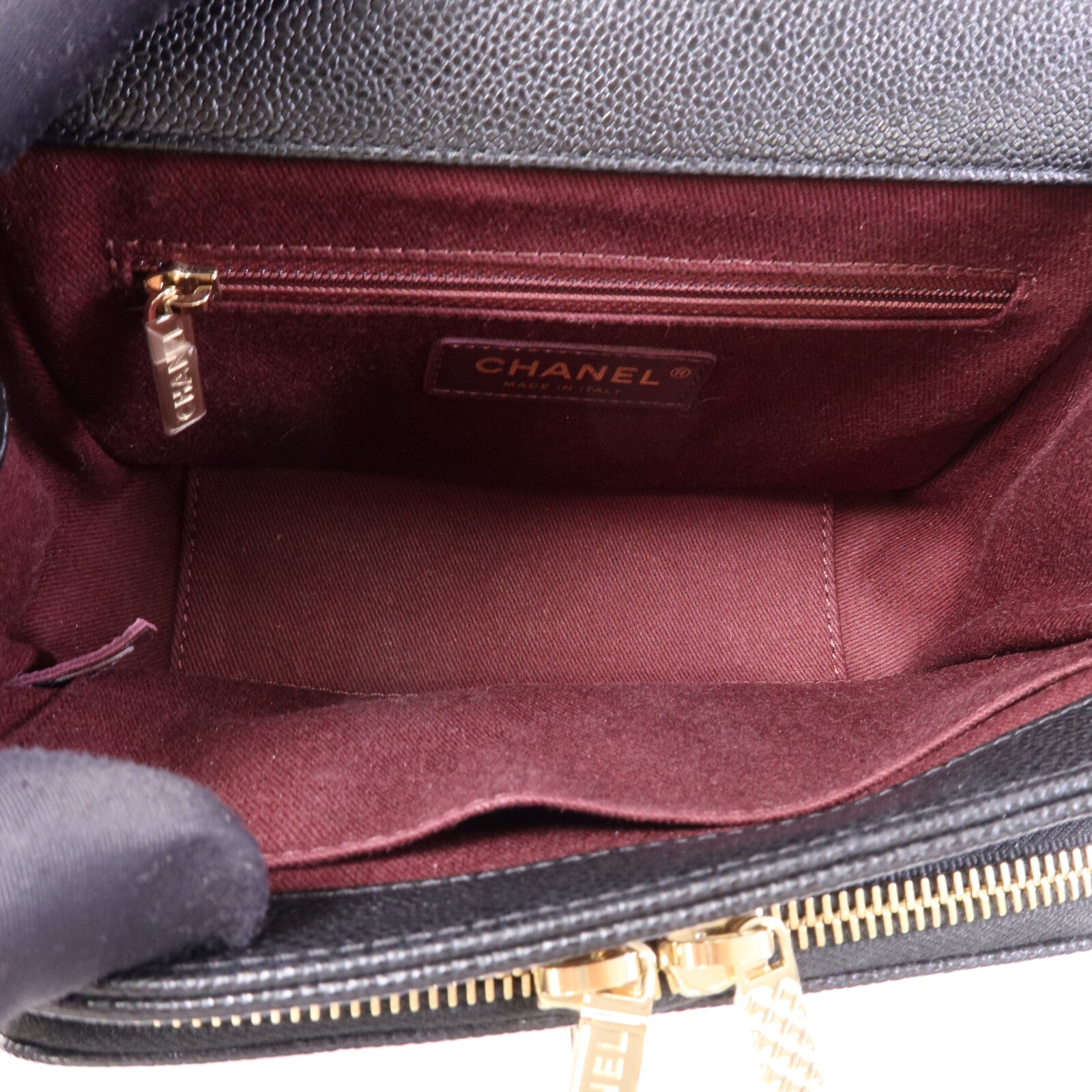 CHANEL 牛皮皮革Business Affinity Small金扣鏈帶手挽肩背兩用袋