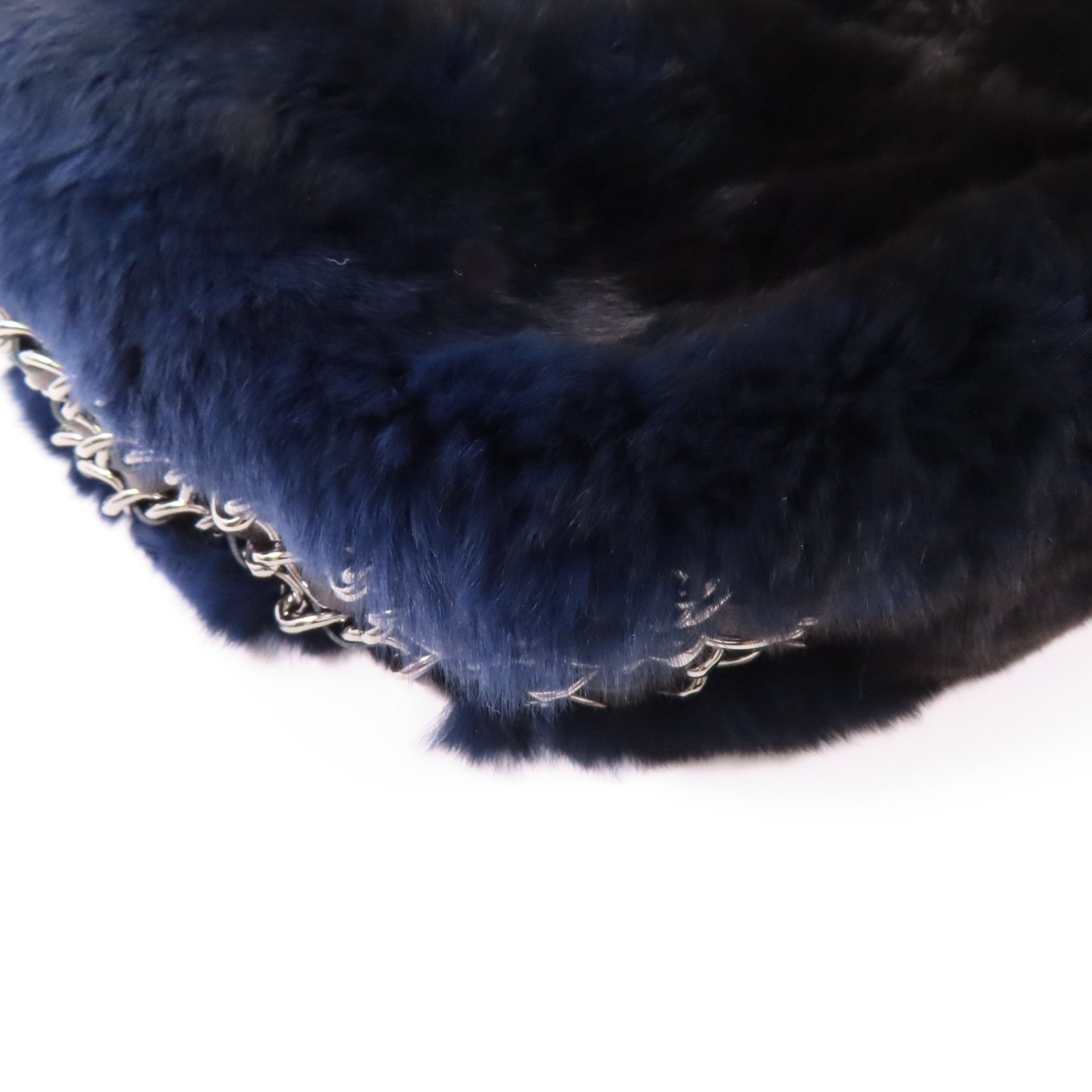 CHANEL 【激減優惠】兔毛Chain Shoulder銀扣鏈帶肩背袋