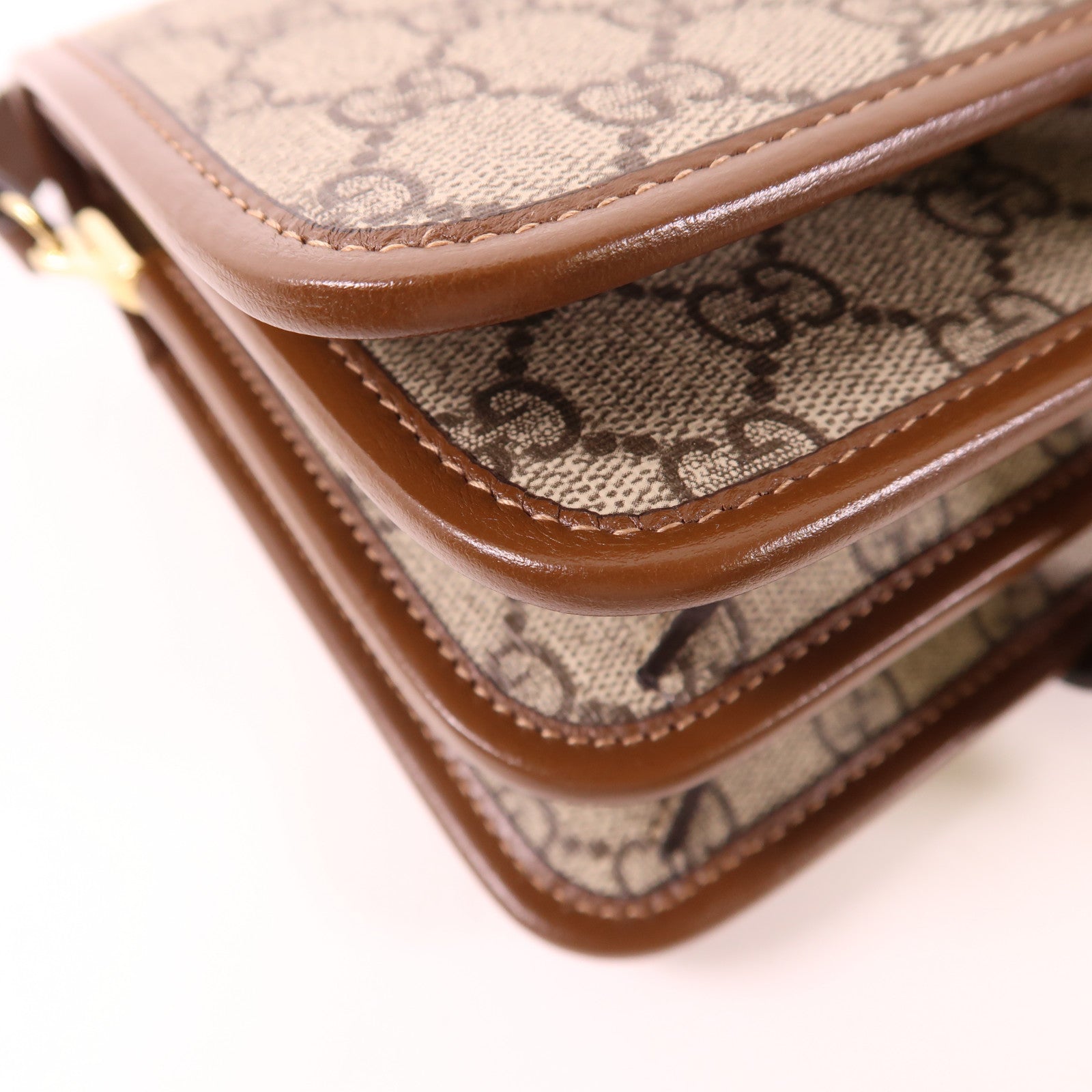 GUCCI GG GHW Shoulder Bag 67620.525040 PVC Coated Canvas Brown